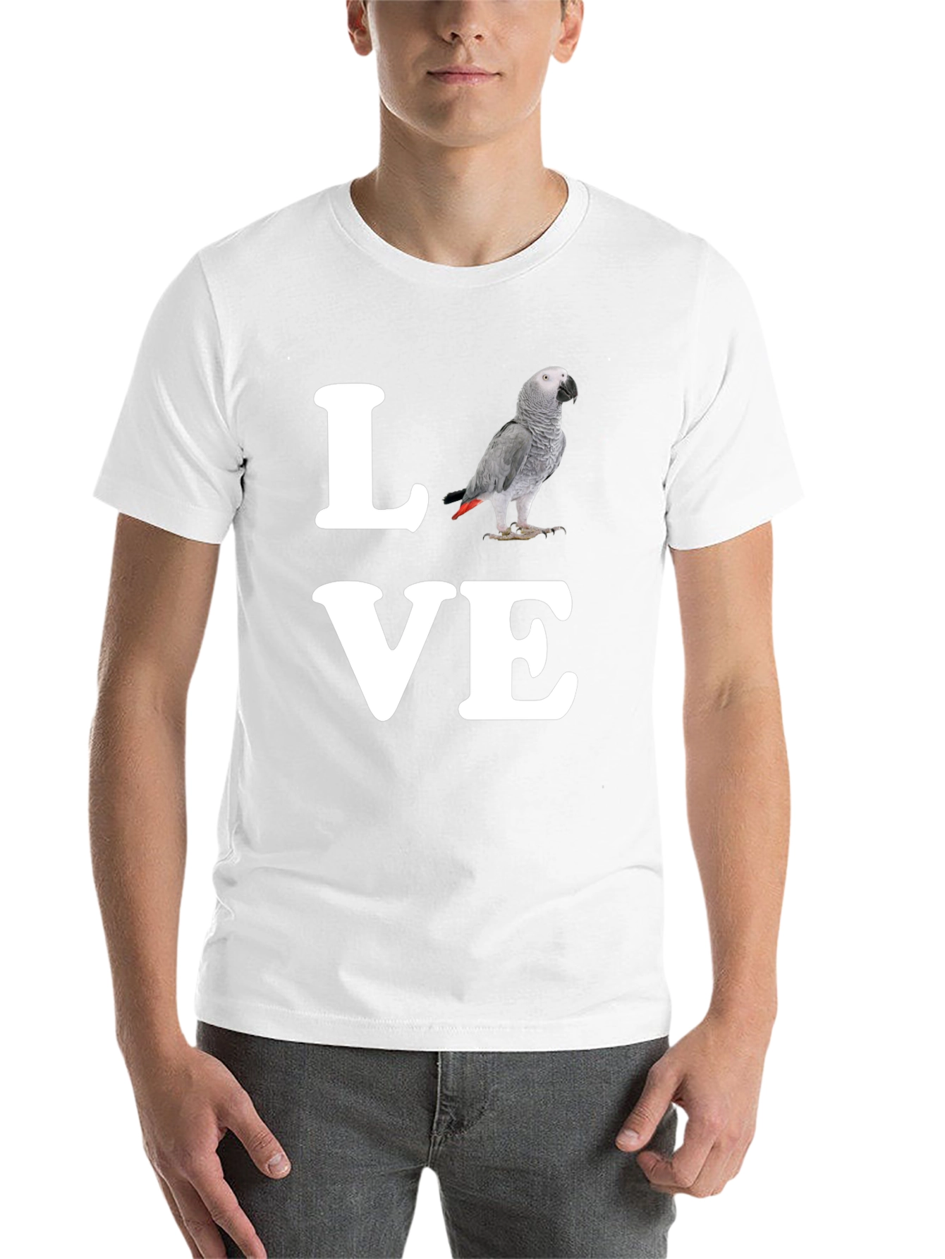 Black Love Parrot T-Shirt - Unique Graphic Tee view 14