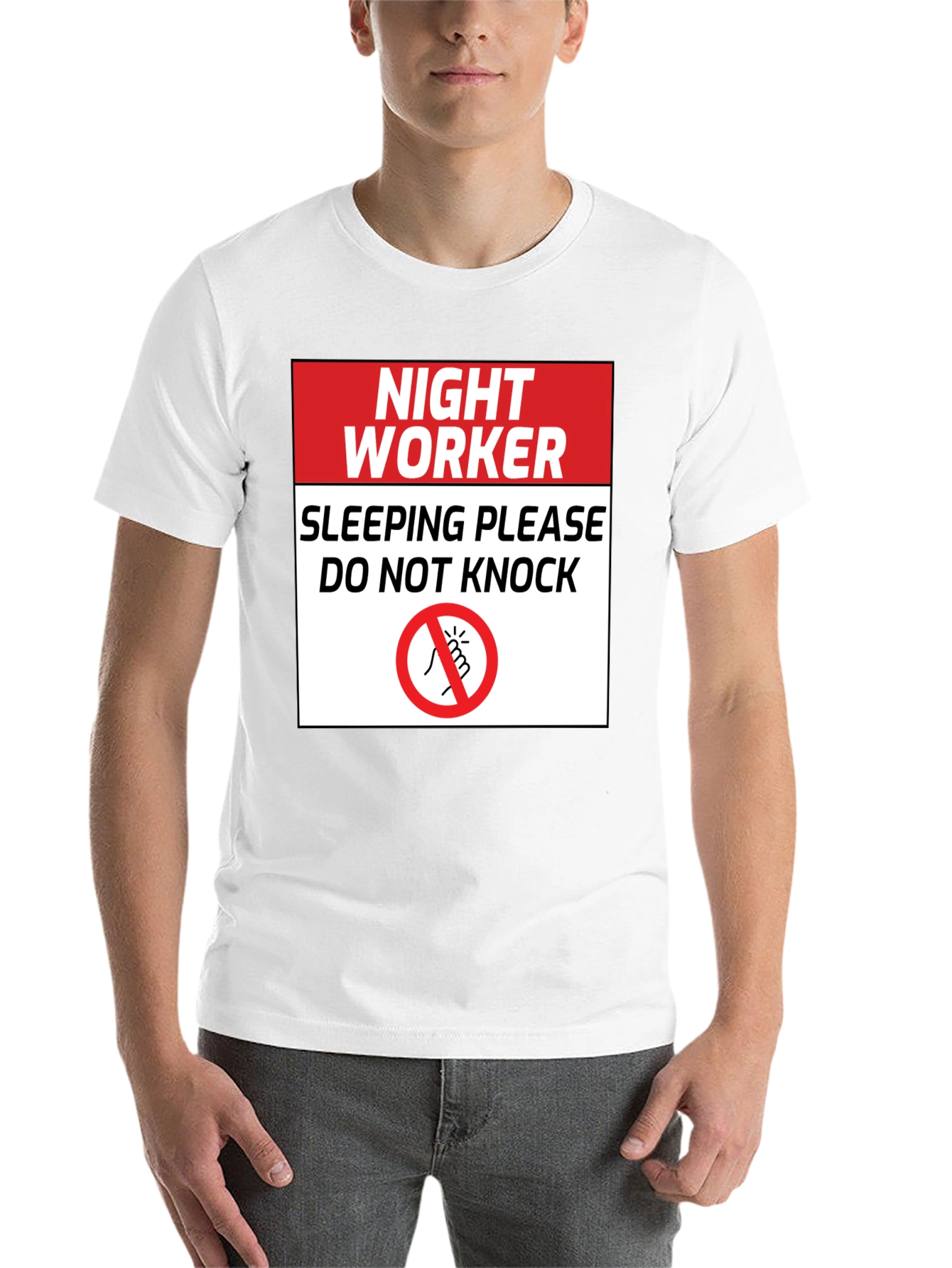 Black Night Worker Sleeping - Do Not Knock Graphic Tee view 14