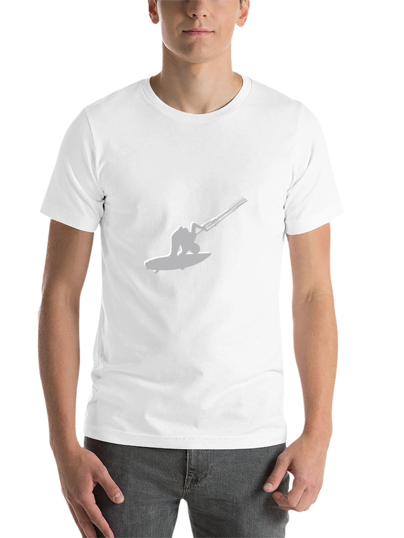 Black Kitesurfing Graphic Tee - Black Cotton T-Shirt view 14