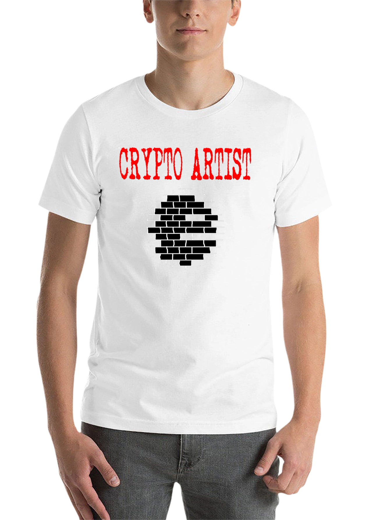 Black Crypto Artist Graphic Tee - Black Cotton T-Shirt view 14