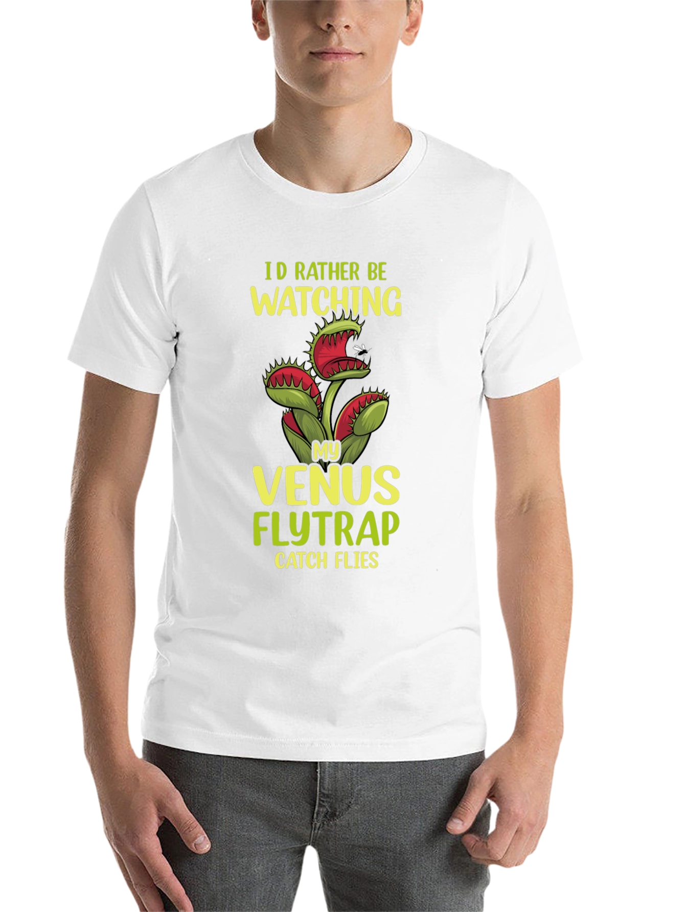Black Venus Flytrap Graphic T-Shirt - Funny Plant Lover Tee view 14