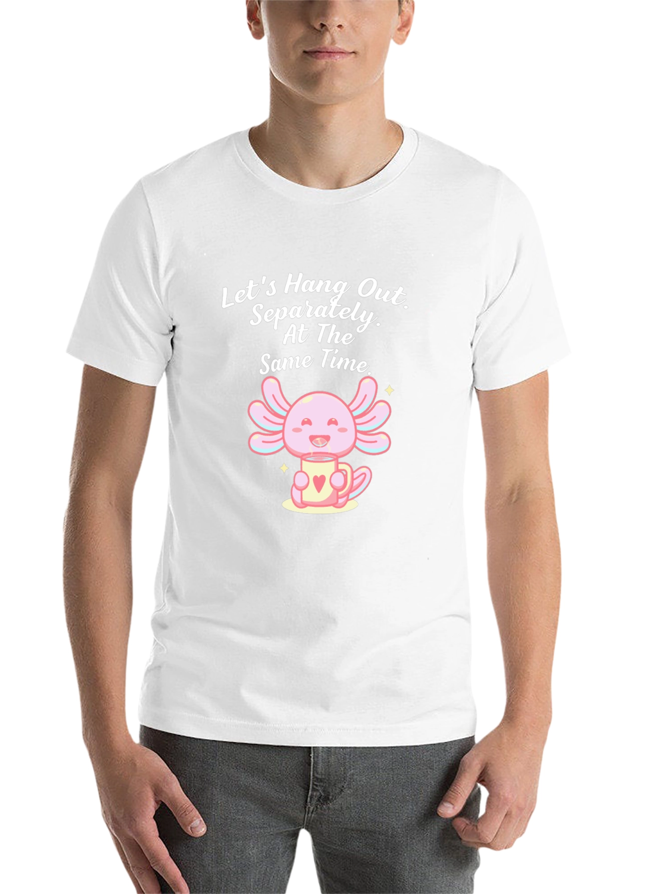 Black Cute Axolotl in Mug Graphic Tee view 14