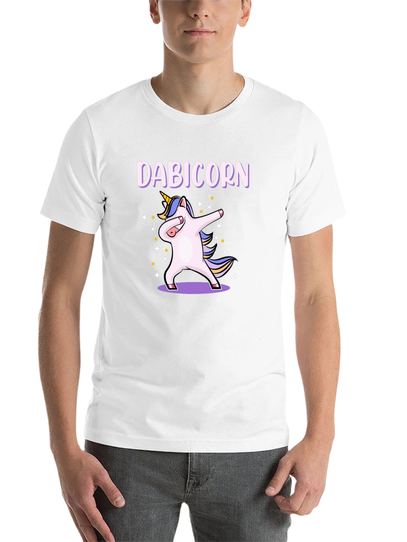 Black Dabicorn T-Shirt - Unicorn Dabbing Design view 14
