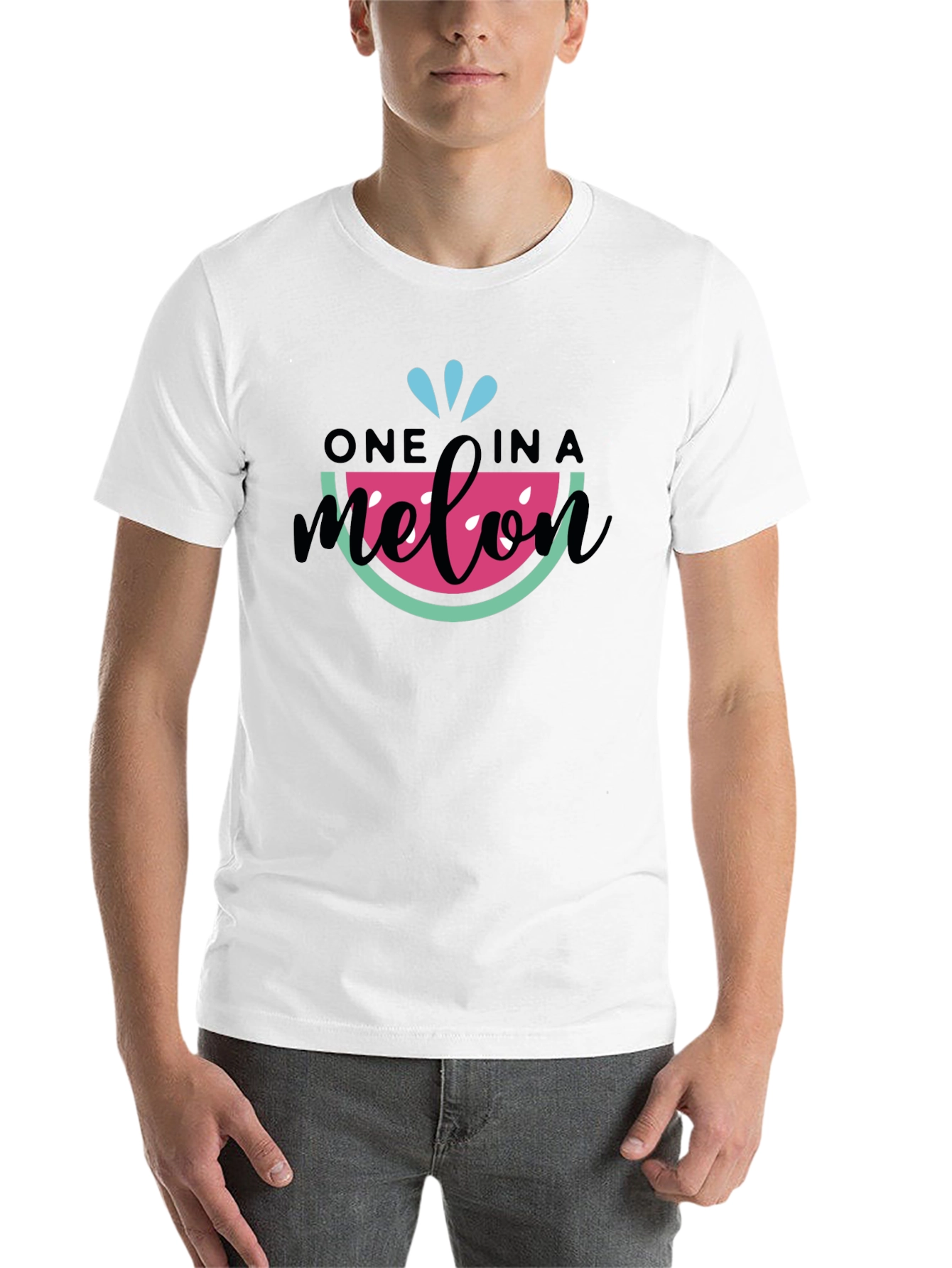 Black One in a Melon T-Shirt - Black Cotton Tee view 14