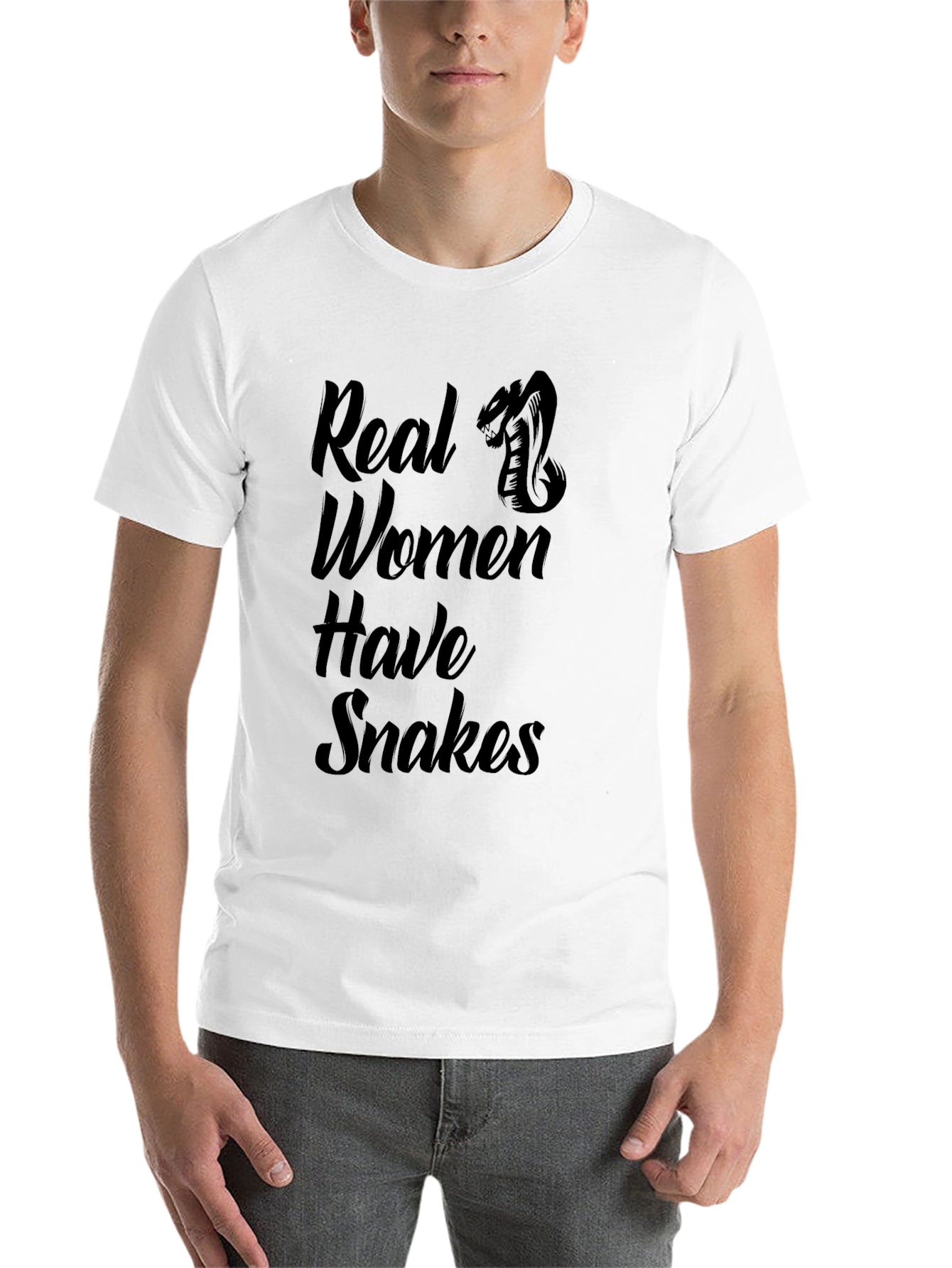 Black Real Women Have Snakes Graphic Tee - Black T-Shirt view 14