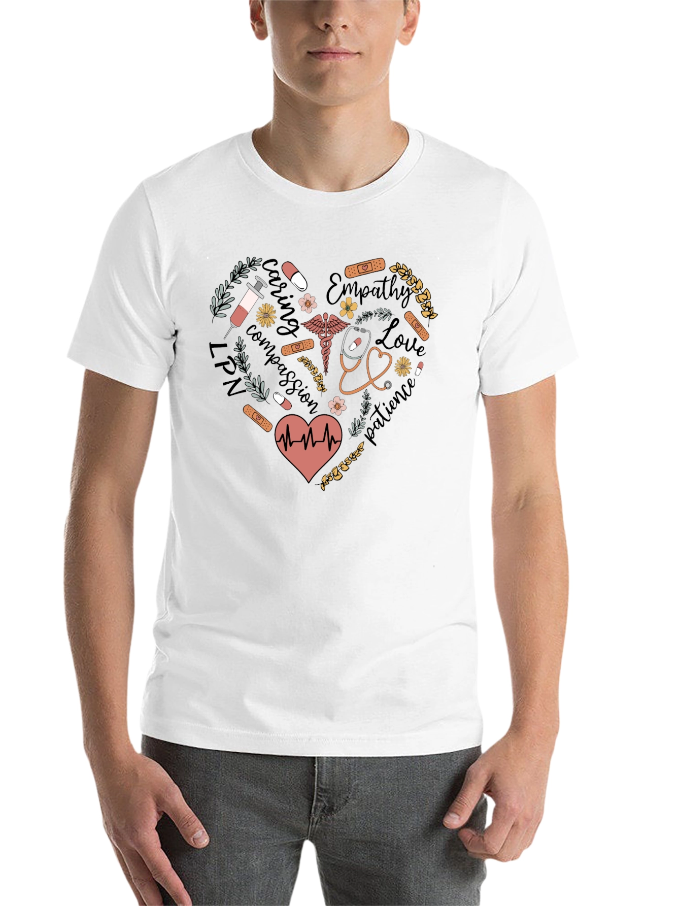 Black Nurse Heart Graphic T-Shirt view 14