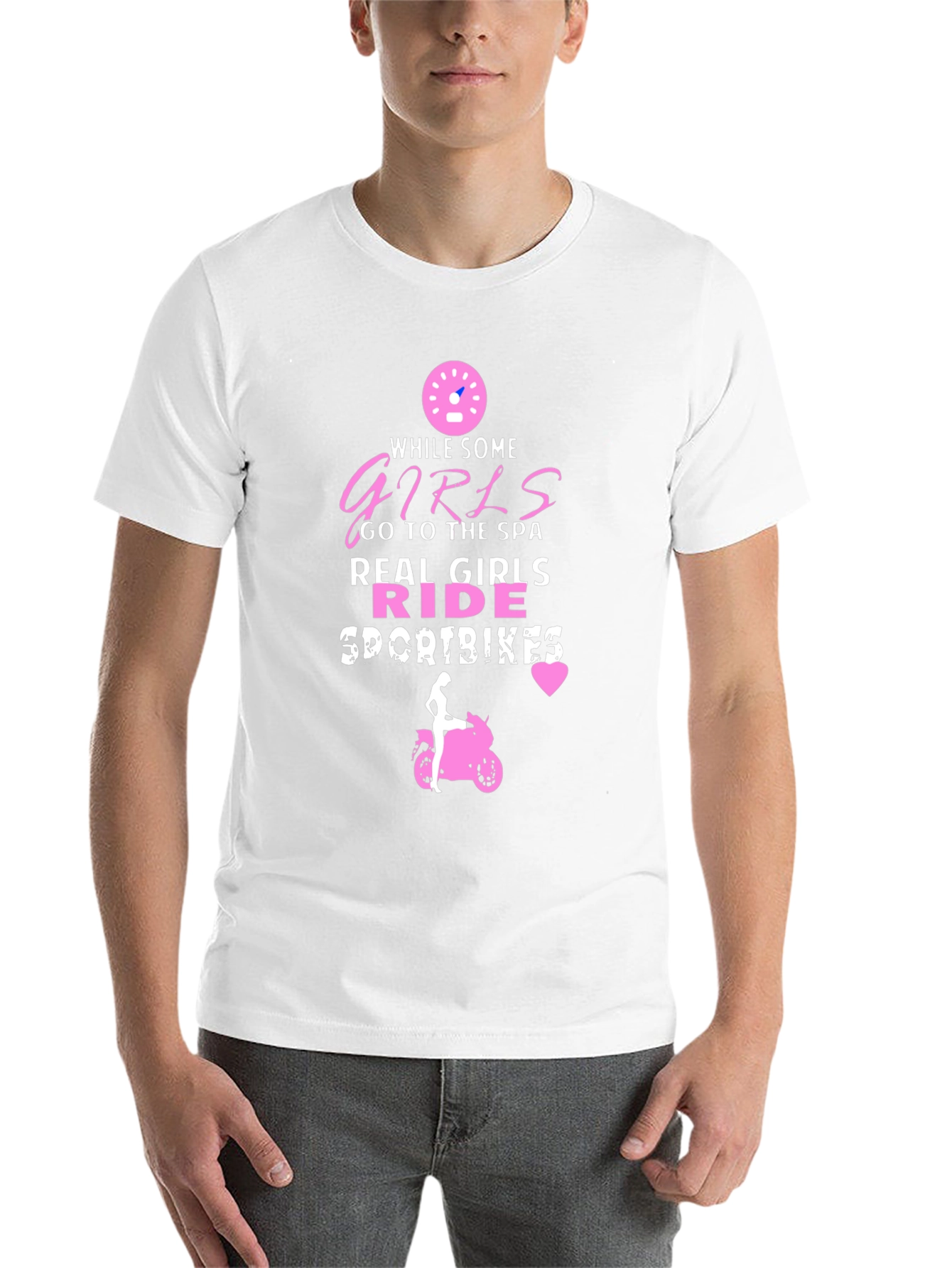 Black Real Girls Ride Sportbikes - Novelty Graphic Tee view 14