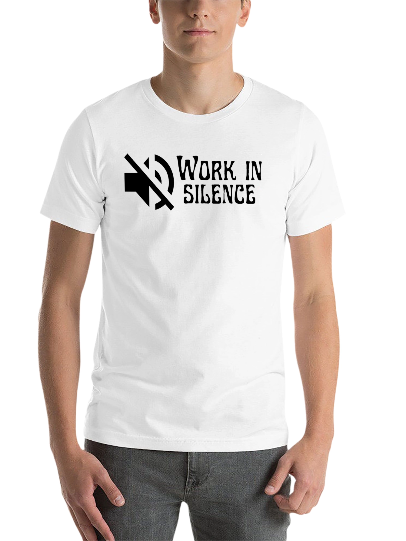 Black Work In Silence Black Graphic Tee view 14