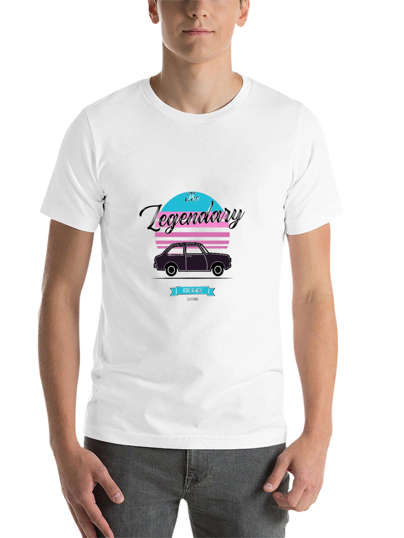 Black Legendary Car Retro Graphic T-Shirt view 14