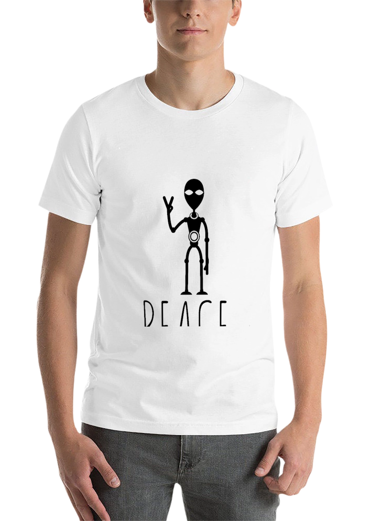 Black Peace Alien Graphic T-Shirt view 14