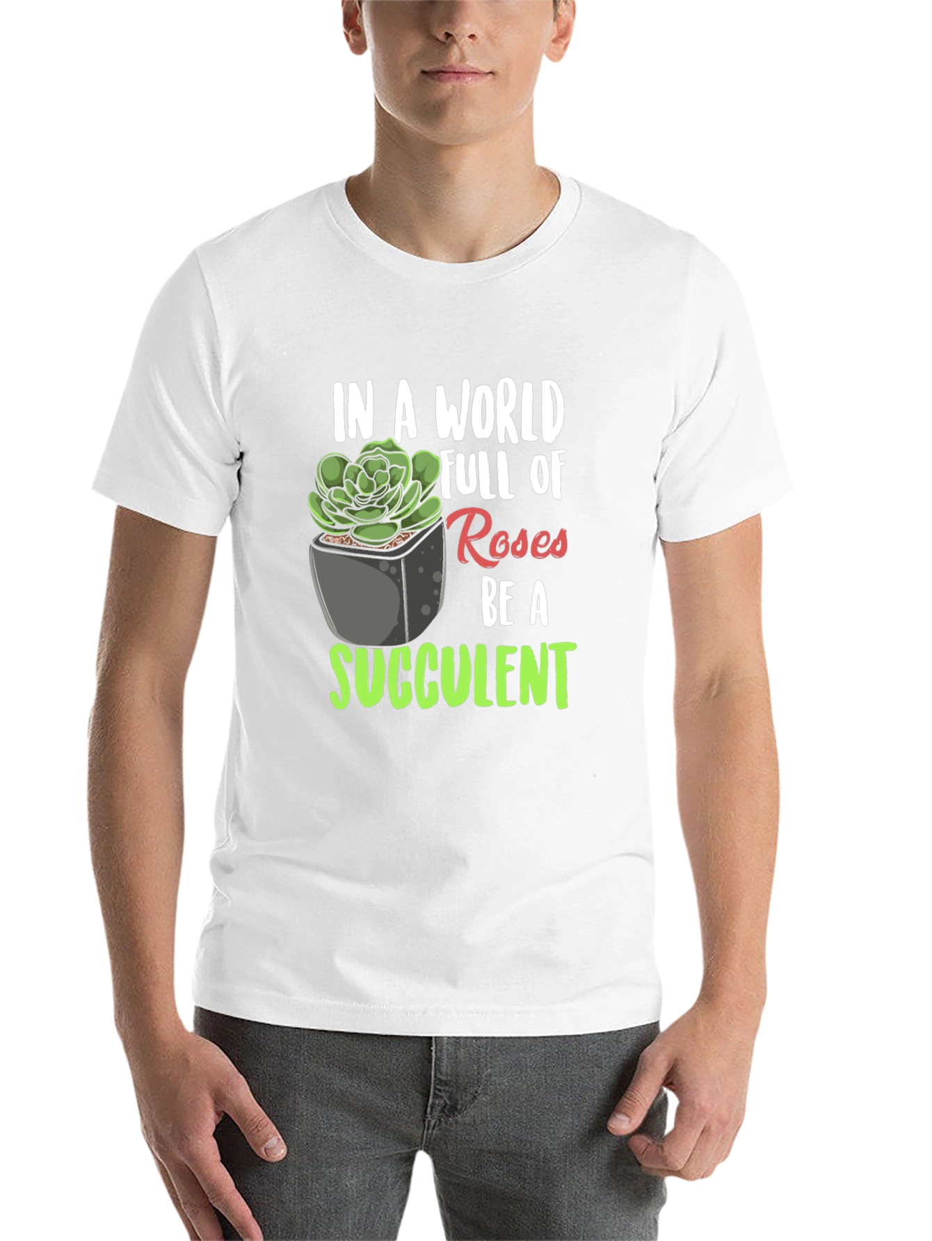 Black Be a Succulent T-Shirt - Unique Plant Lover Tee view 14