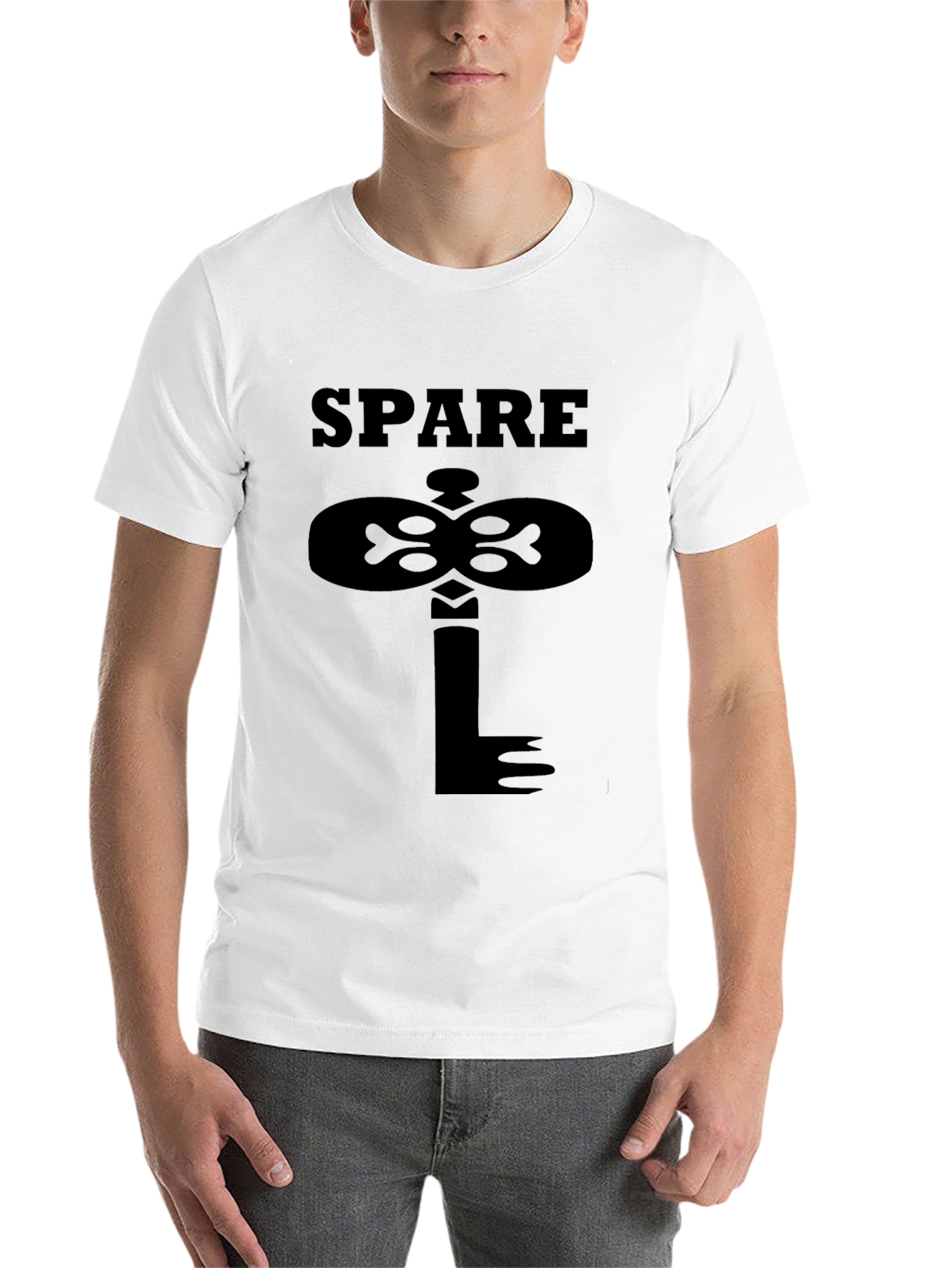 Black Spare Key Graphic Print Black T-Shirt view 14