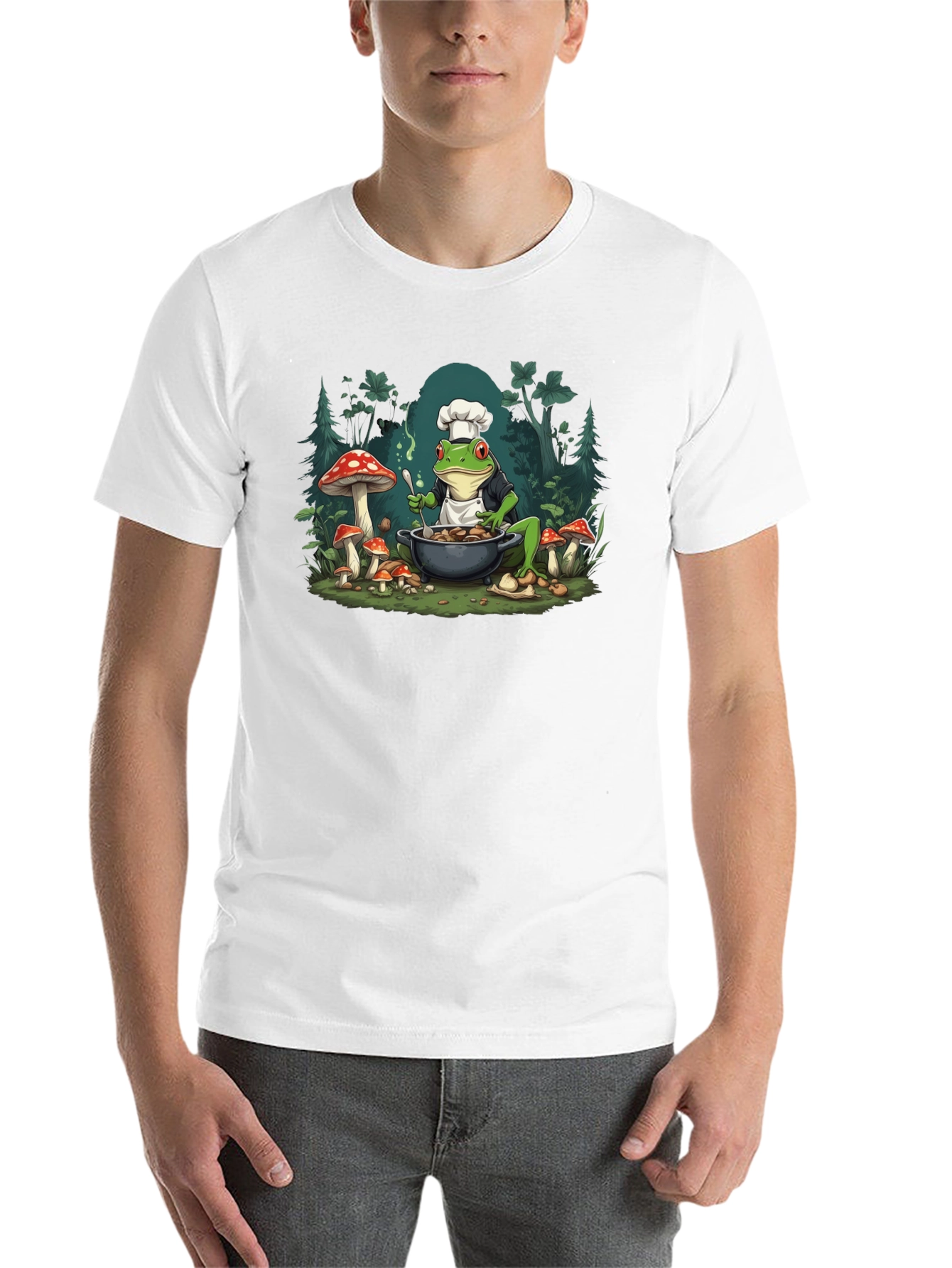 Black Frog Chef T-Shirt - Mushroom Cooking Tee view 14