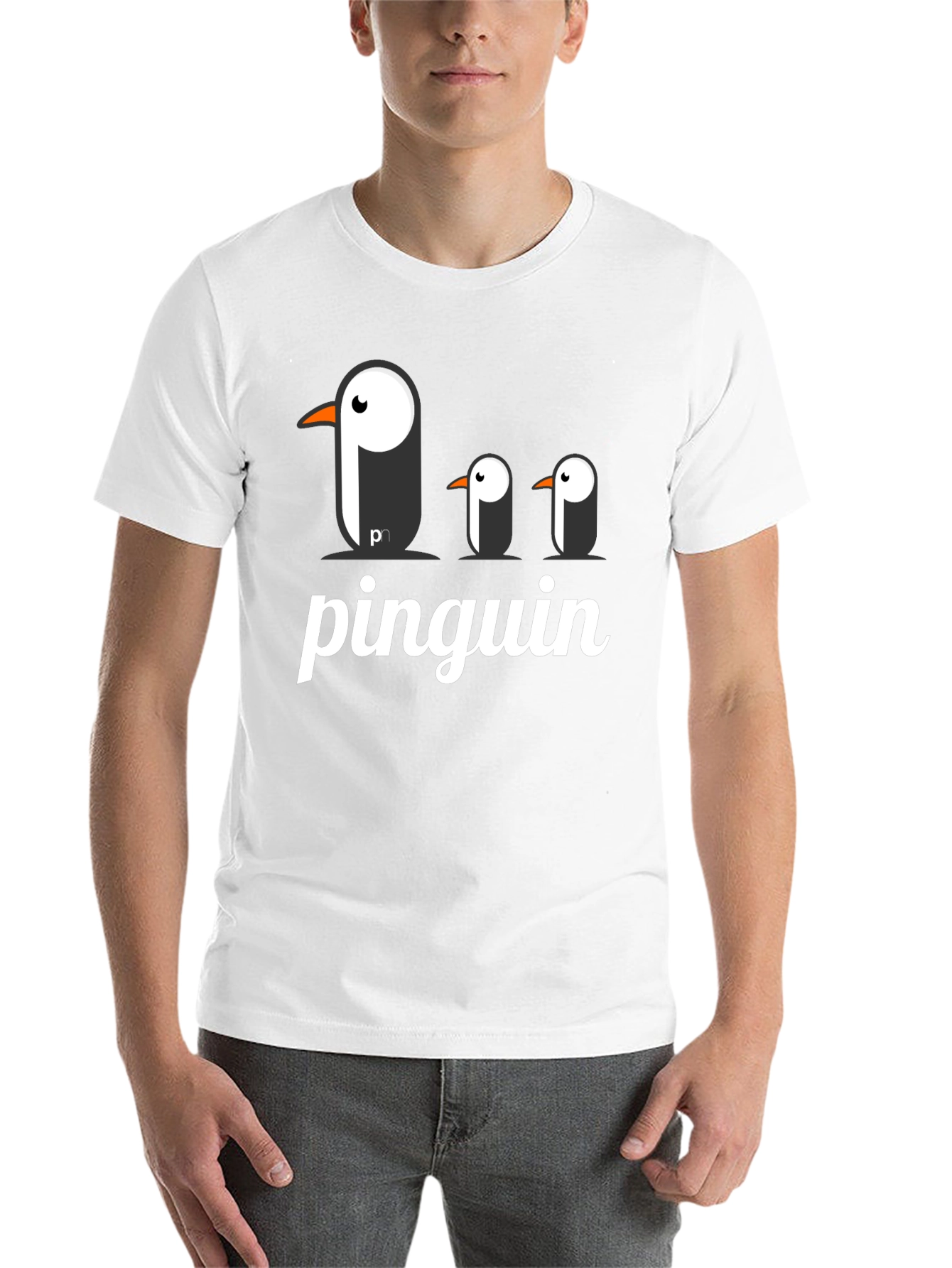 Black Pinguin Graphic T-Shirt - Black Cotton Tee view 14