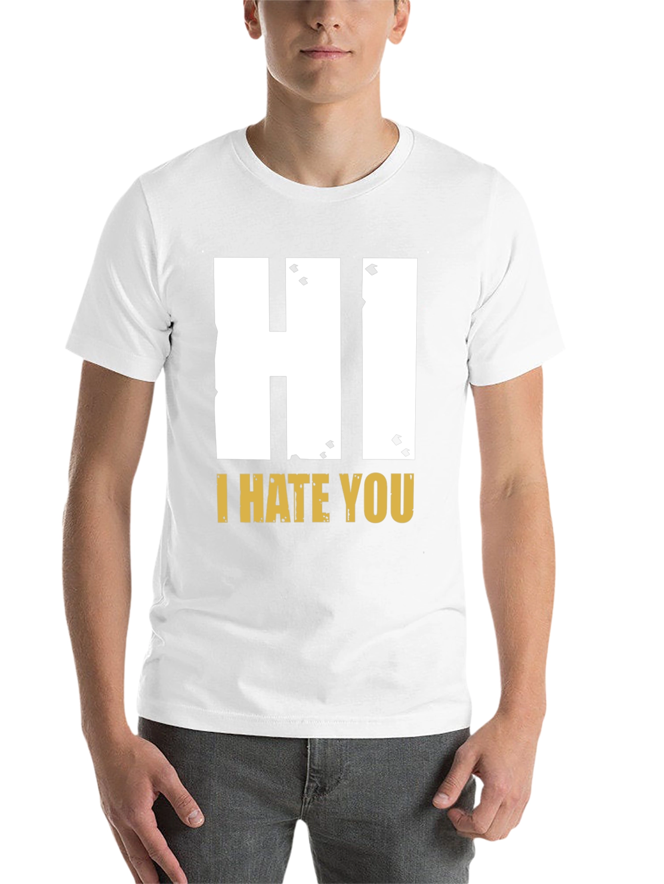 Black Hi I Hate You Graphic T-Shirt - Bold Statement Tee view 14