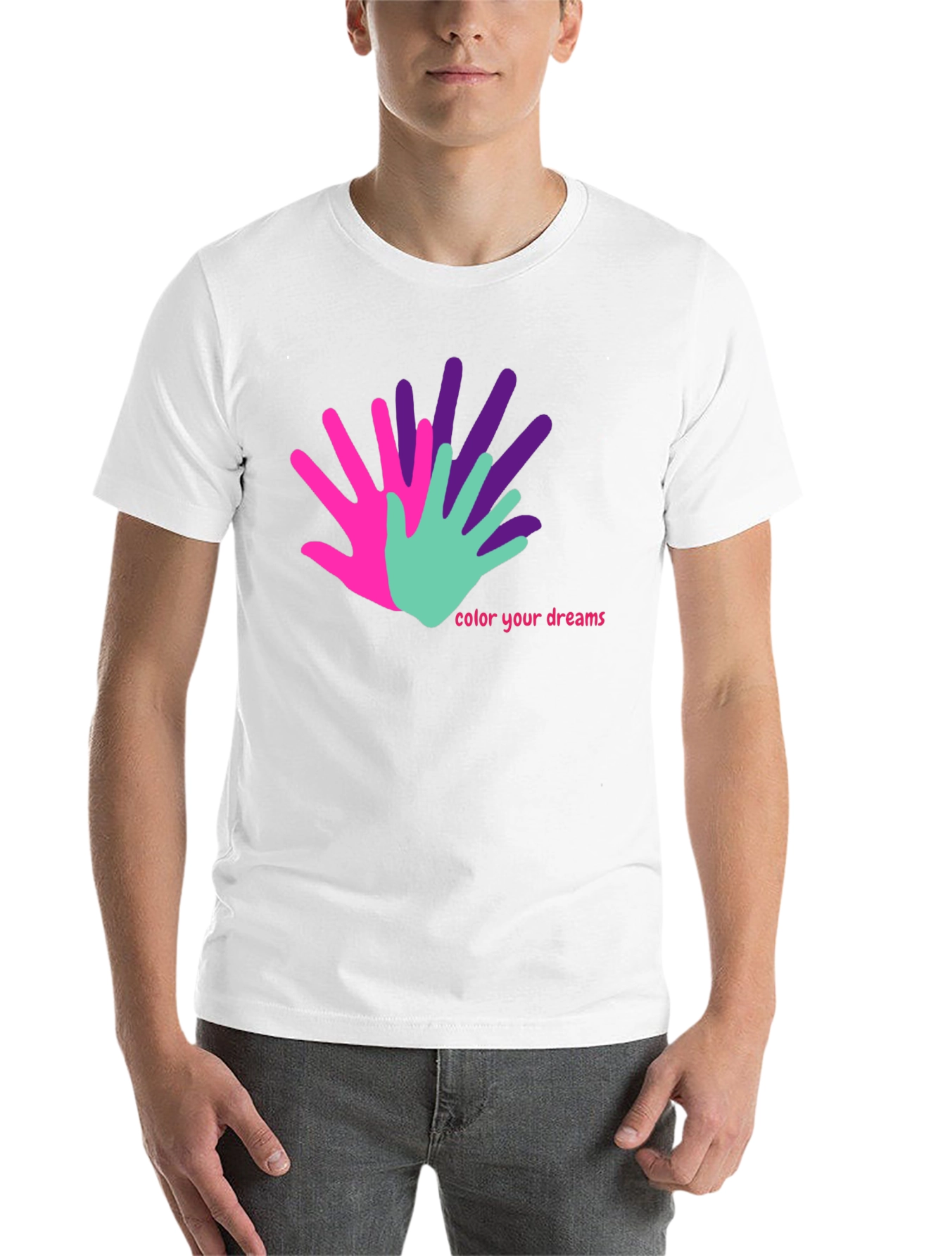 Black Colorful Hands T-Shirt - Color Your Dreams view 14