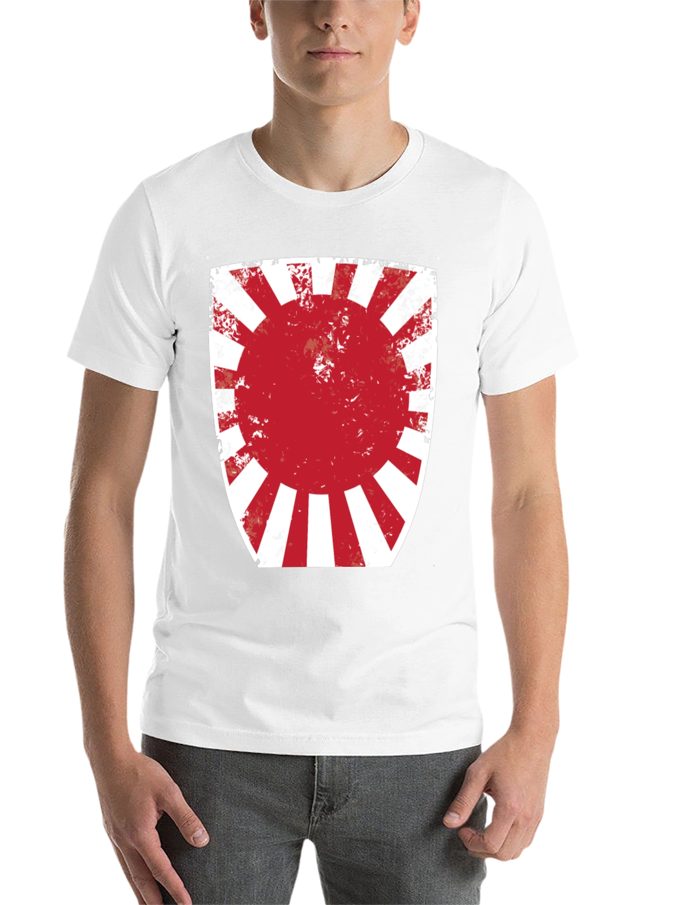 Black Rising Sun Graphic Tee - Distressed Print view 14
