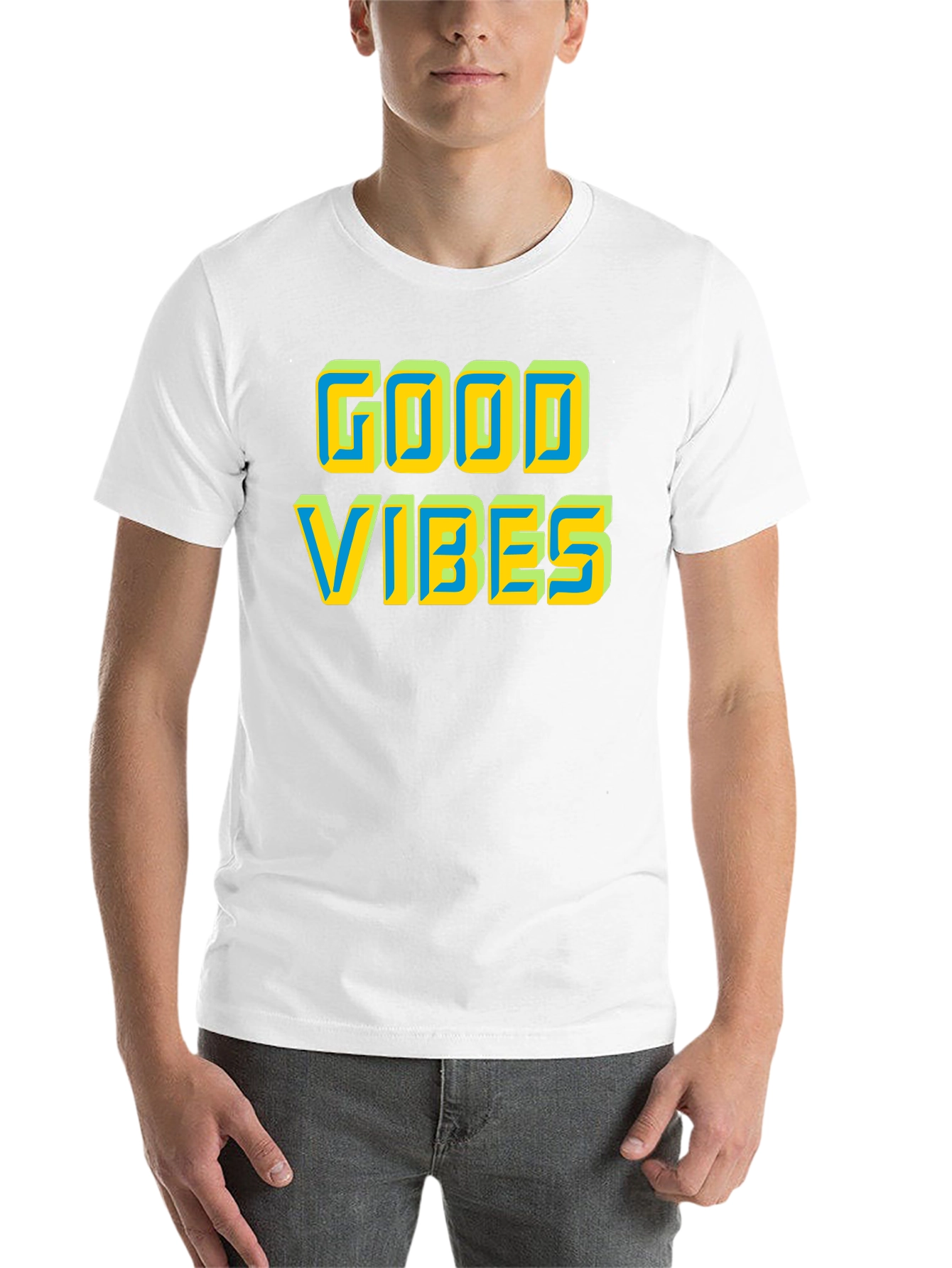 Black Good Vibes Graphic Tee - Positive Energy Shirt view 14
