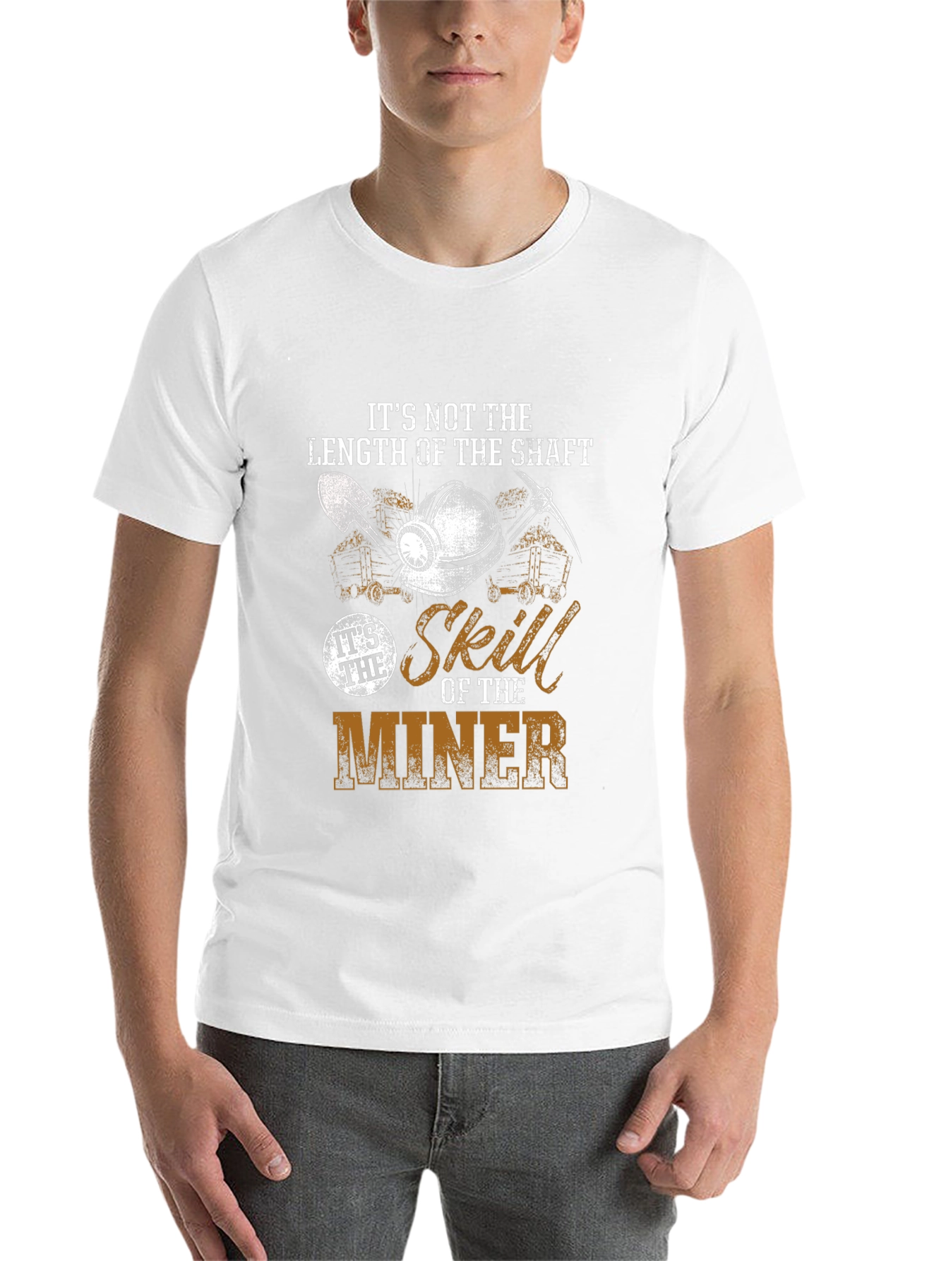Black Miner Skill Graphic T-Shirt - Length of the Shaft view 14