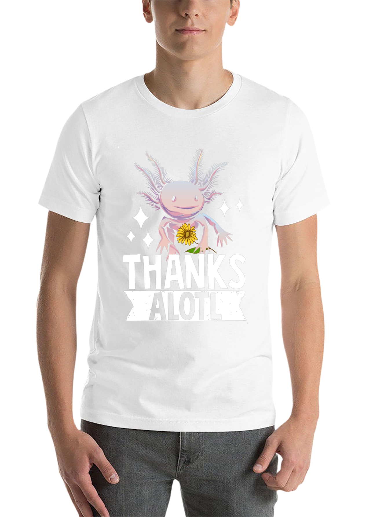 Black Thanks Alotl Axolotl T-Shirt view 14