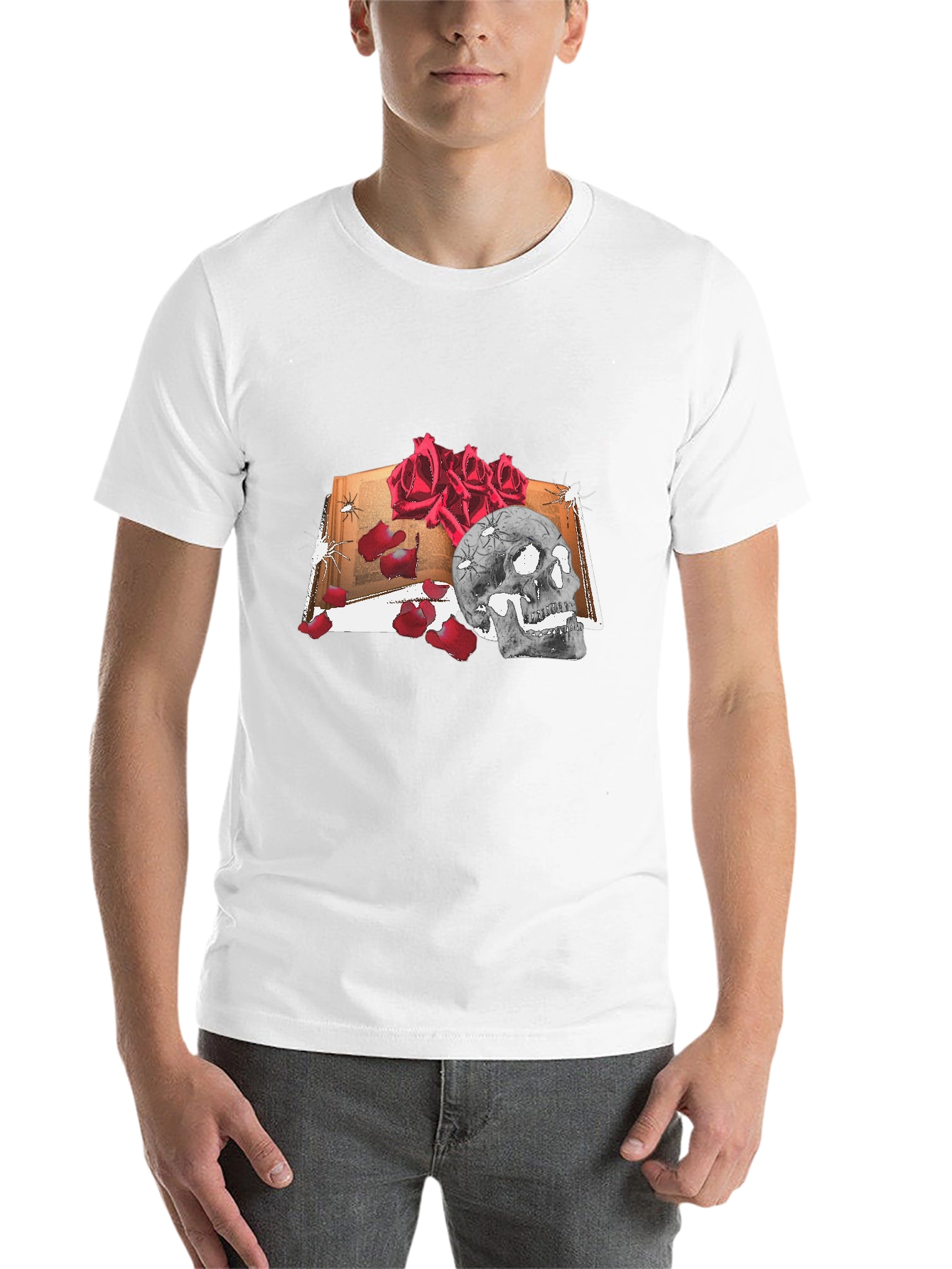 Black Skull & Roses Graphic Tee - Edgy Fashion view 14