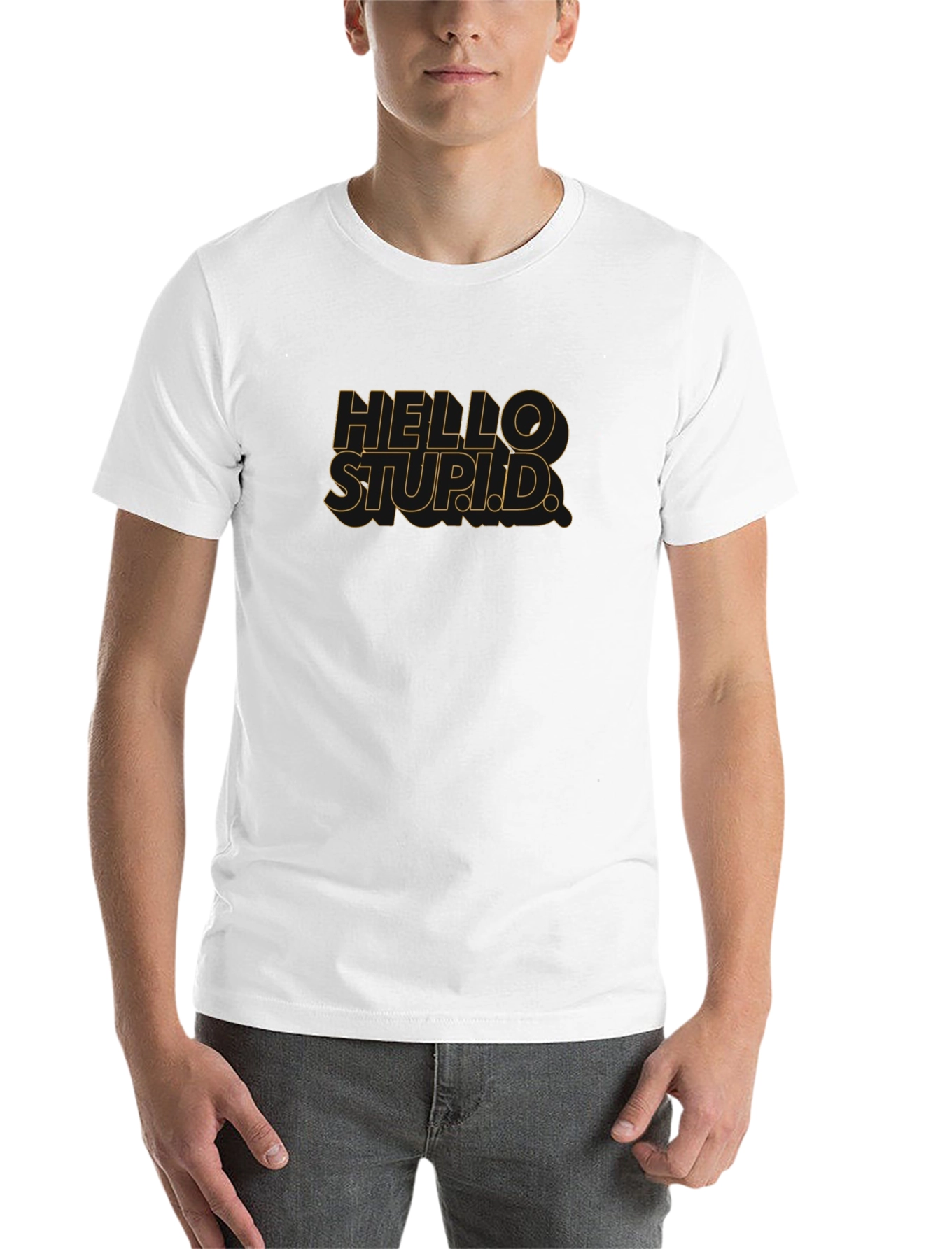 Black Hello Stupid Black Graphic Tee view 14