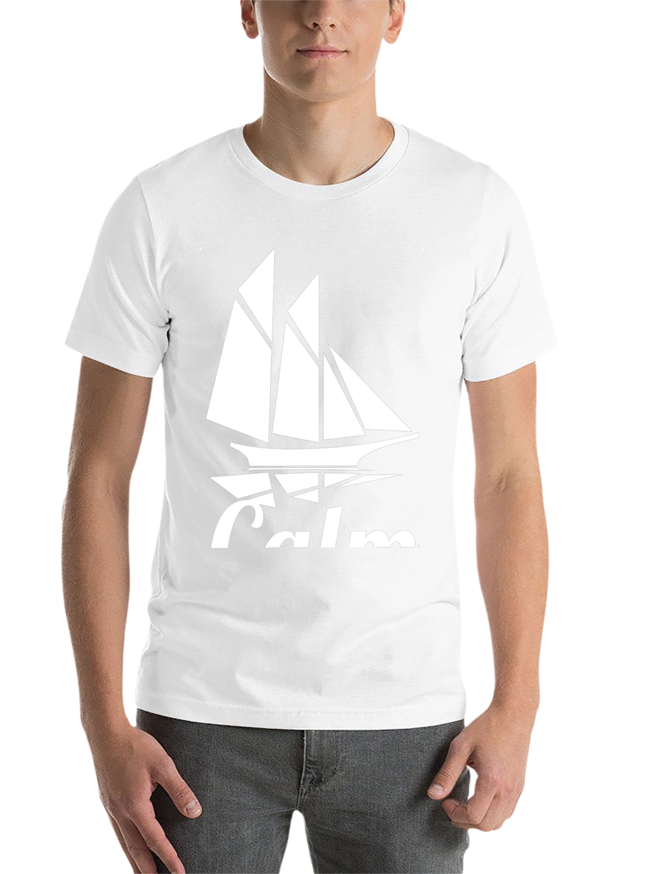 Black Calm Sailing Boat Graphic T-Shirt - Black Cotton Crew Neck view 14