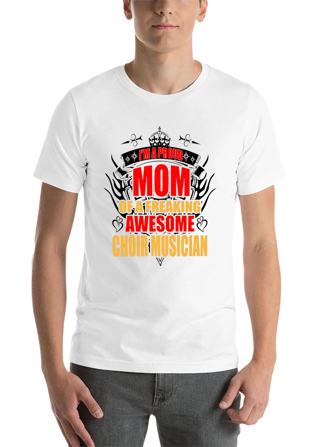 Black Proud Mom Choir Musician T-Shirt view 14