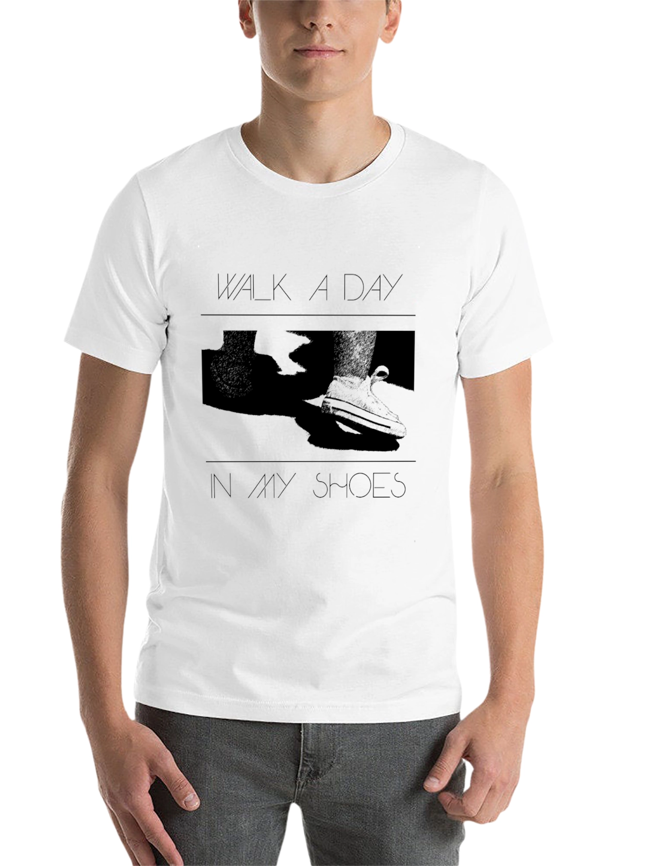 Black Walk A Day In My Shoes Graphic Tee view 14