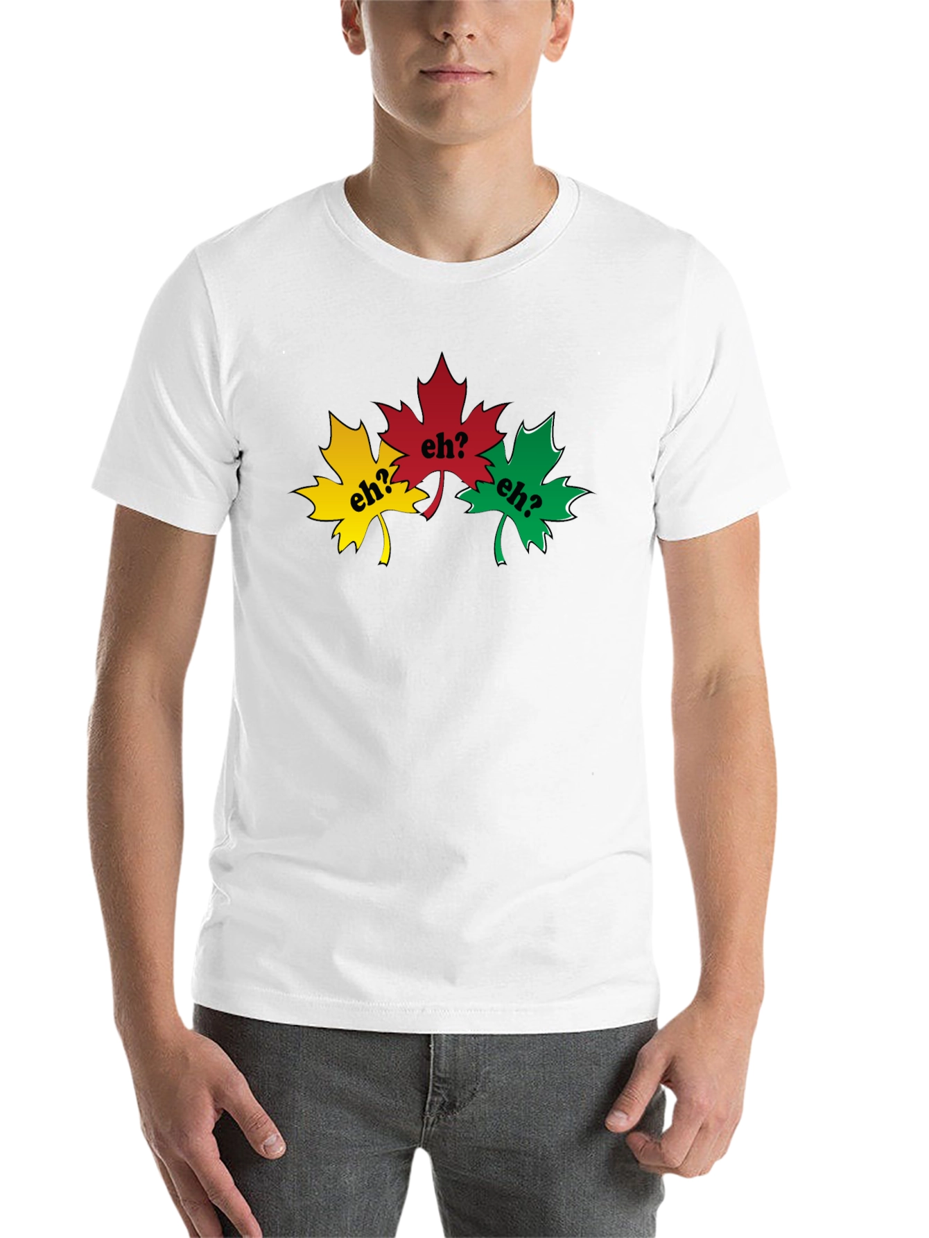 Black Canadian Eh? T-Shirt - Maple Leaf Design view 14