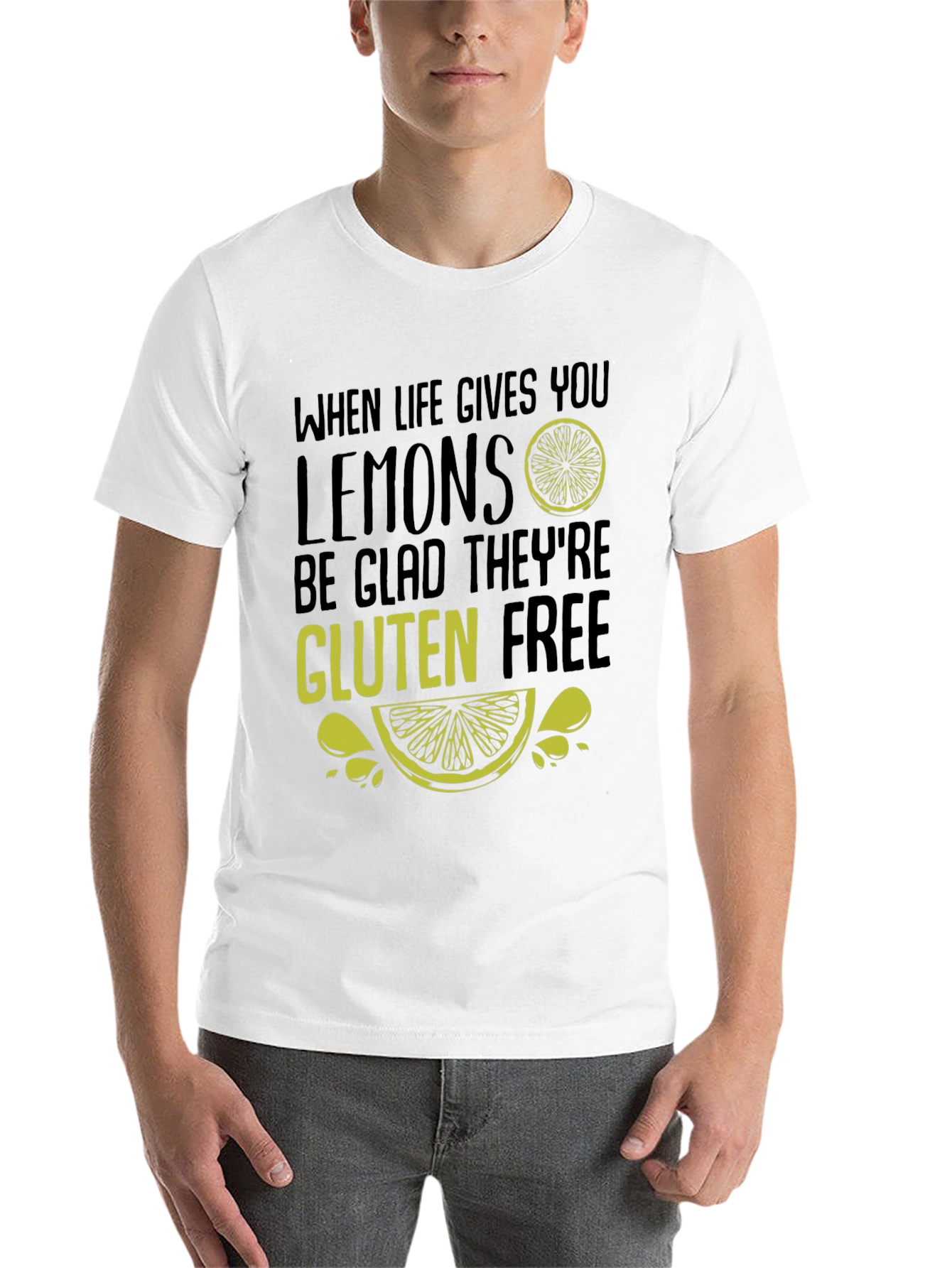 Black Funny Gluten-Free Lemon Graphic Tee view 14