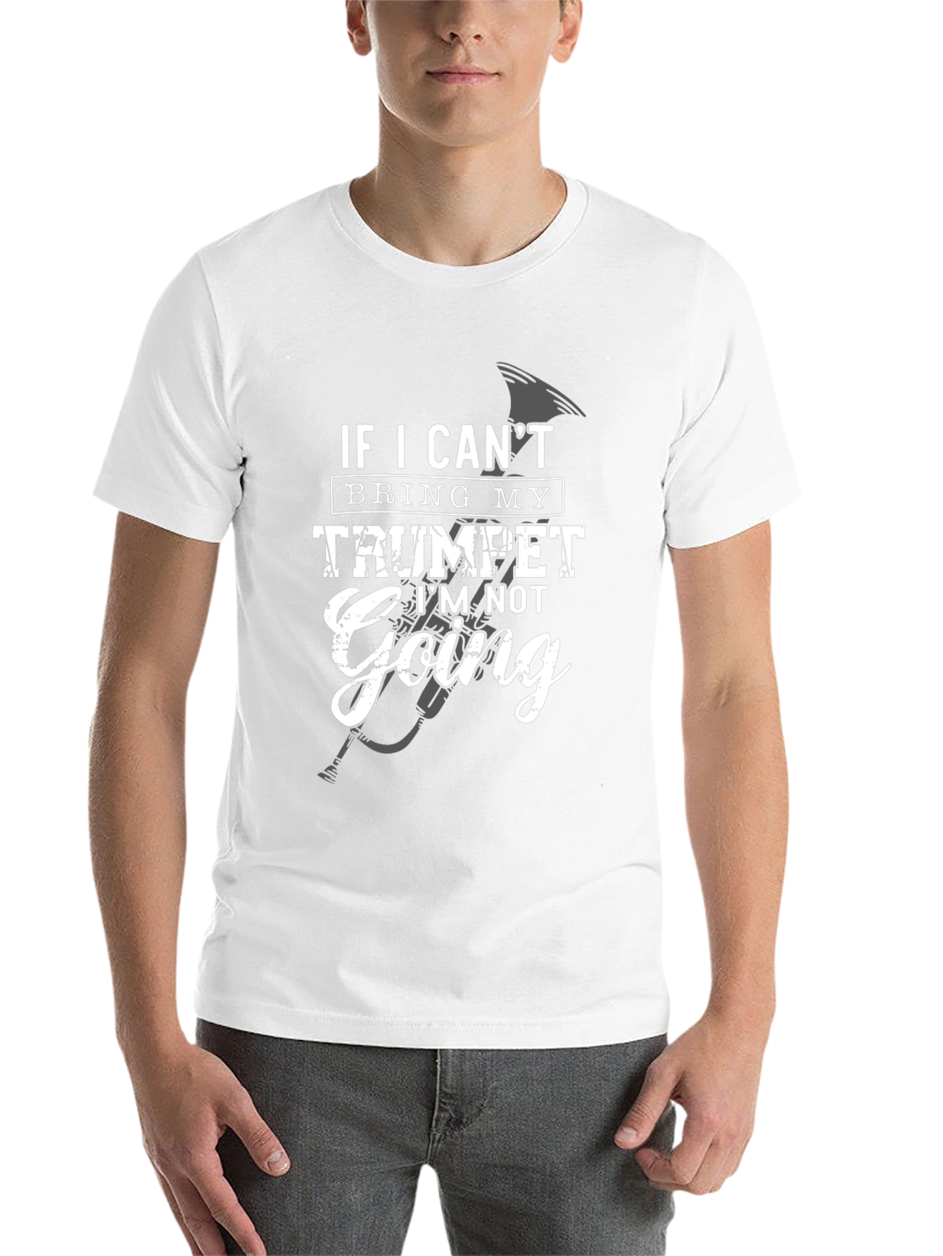 Black Funny Trumpet Player Black T-Shirt - If I Can't Bring My Trumpet view 14