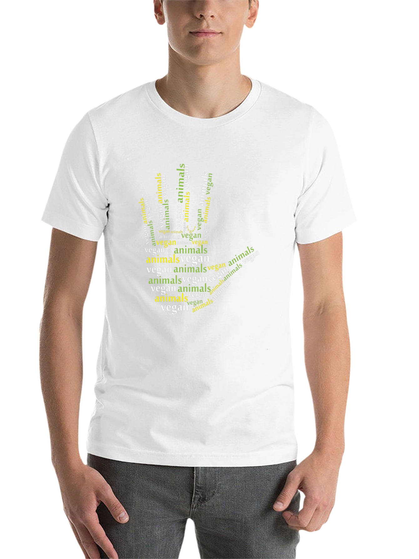 Vegan Animals Hand Graphic T-Shirt - 14