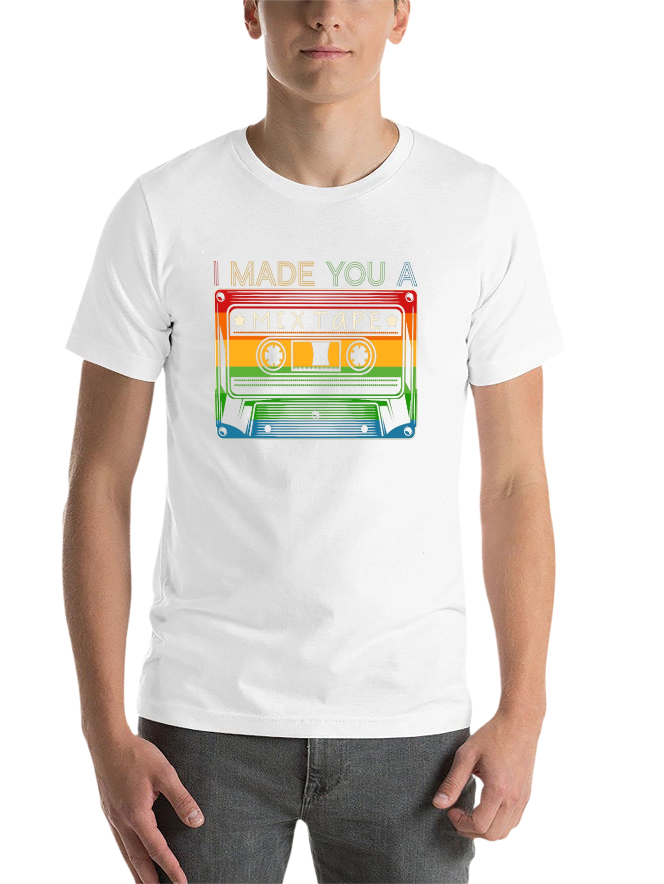 Black I Made You A Mixtape T-Shirt - Retro Cassette Design view 14