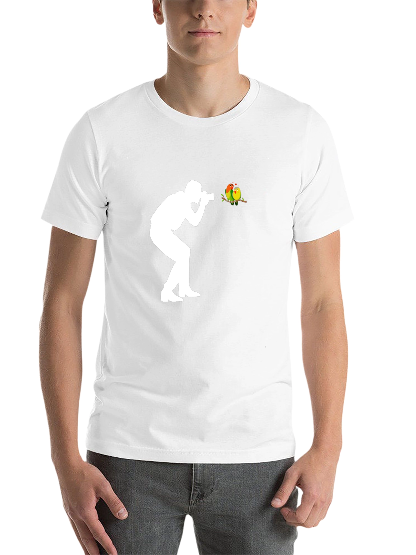 Black Photographer & Birds Graphic T-Shirt view 14