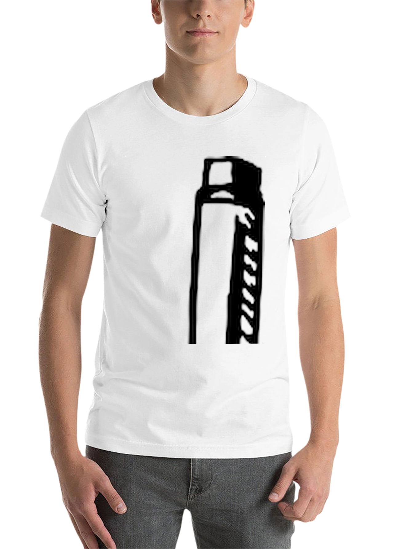 Black Men's Black Casual Graphic T-Shirt view 14