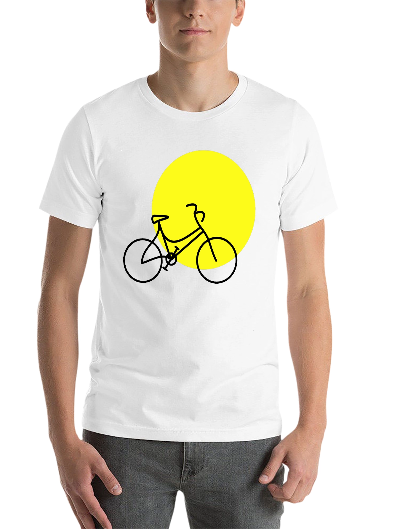 Black Bike Silhouette Graphic Tee - Black Cotton Blend view 14