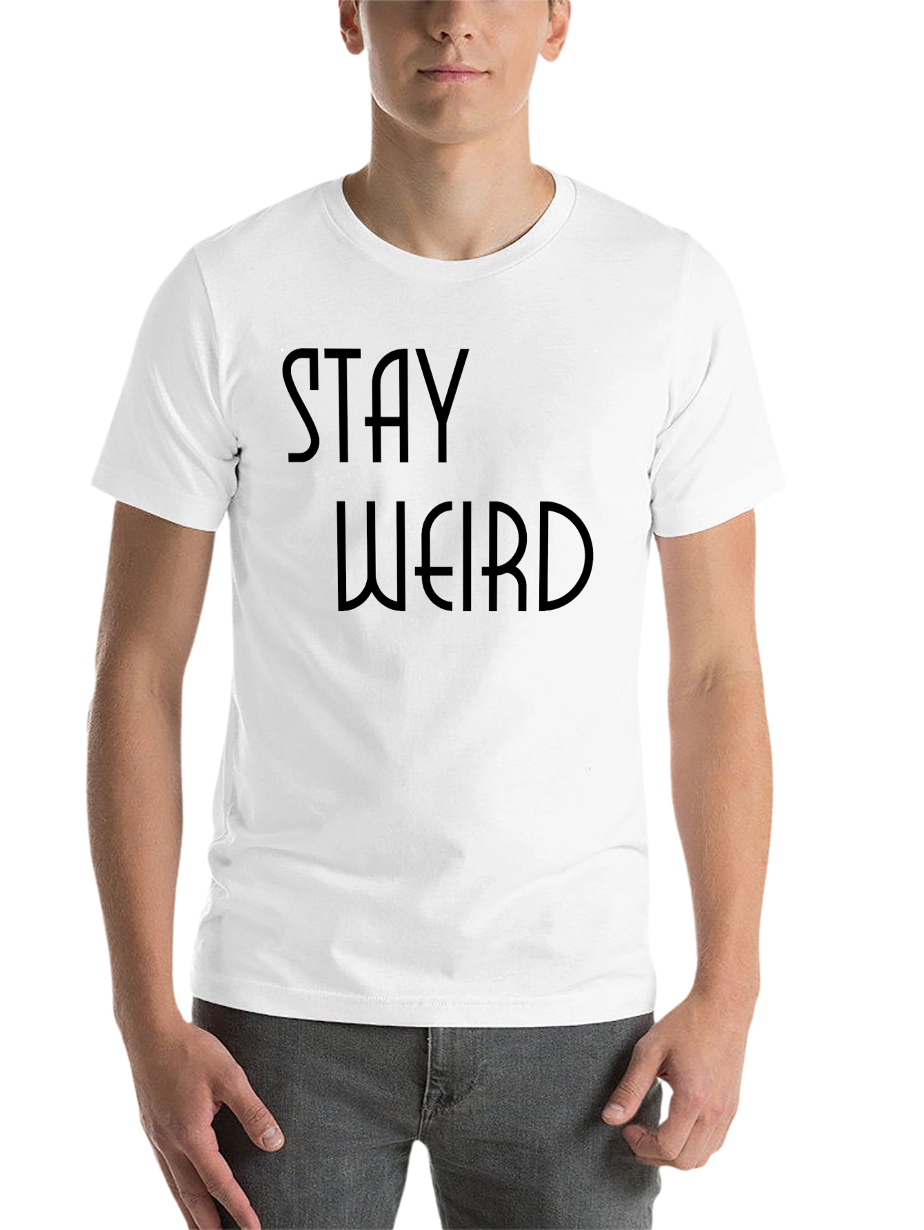 Black Stay Weird Graphic Tee - Black Unisex T-Shirt view 14