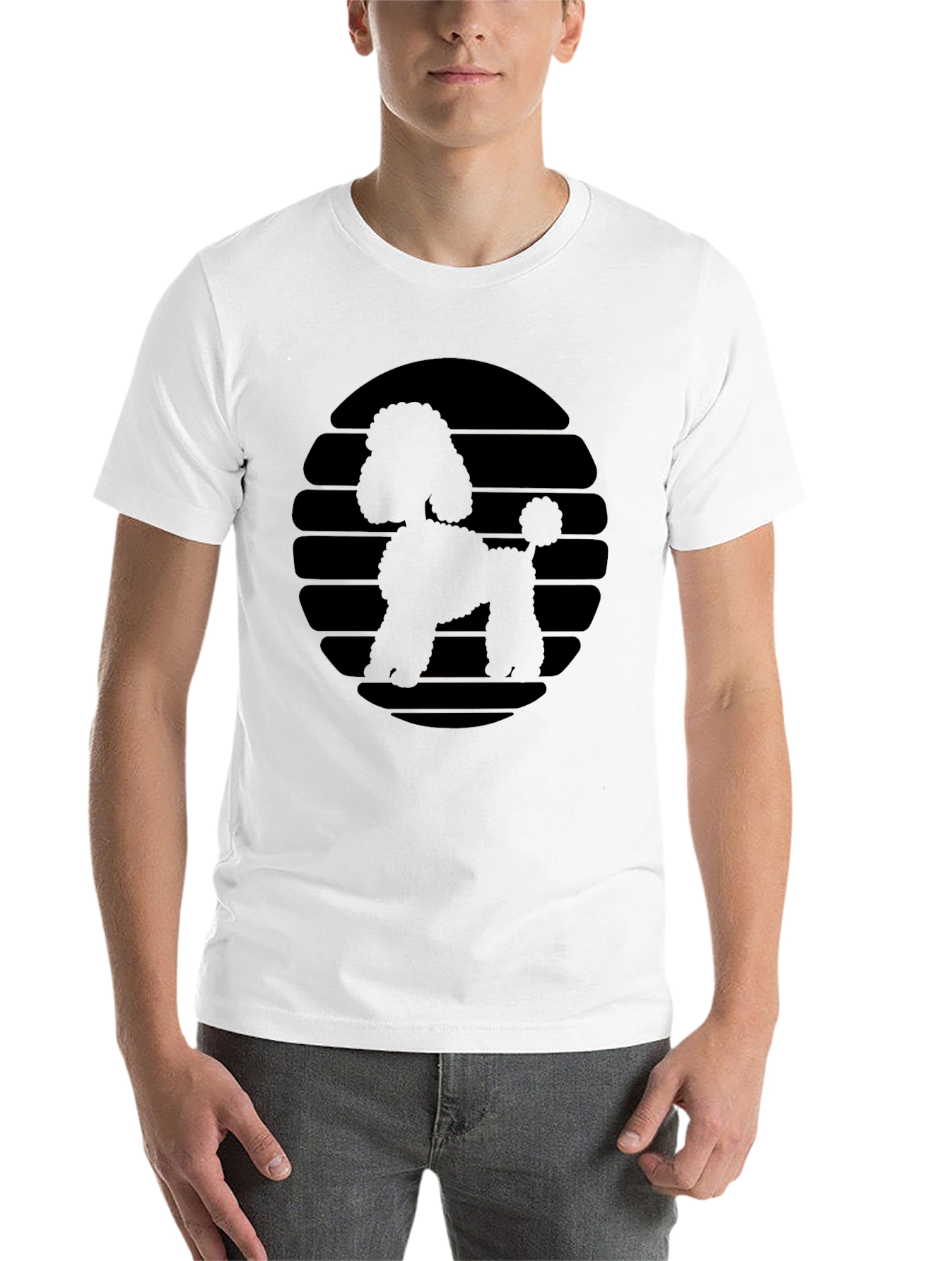 Black Retro Poodle Graphic Tee - Black view 14