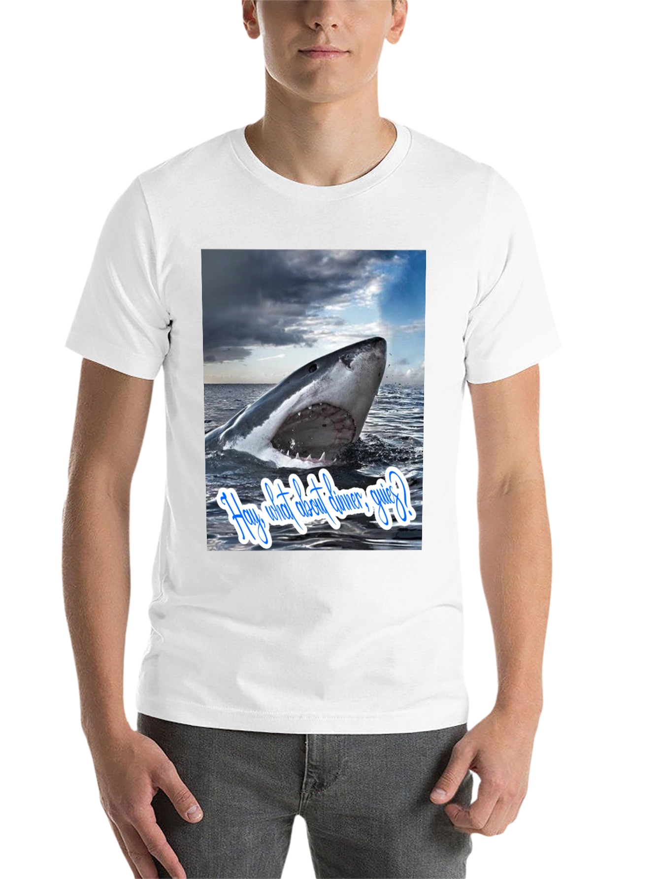 Black Shark Dinner T-Shirt - Funny Ocean Lover Tee view 14