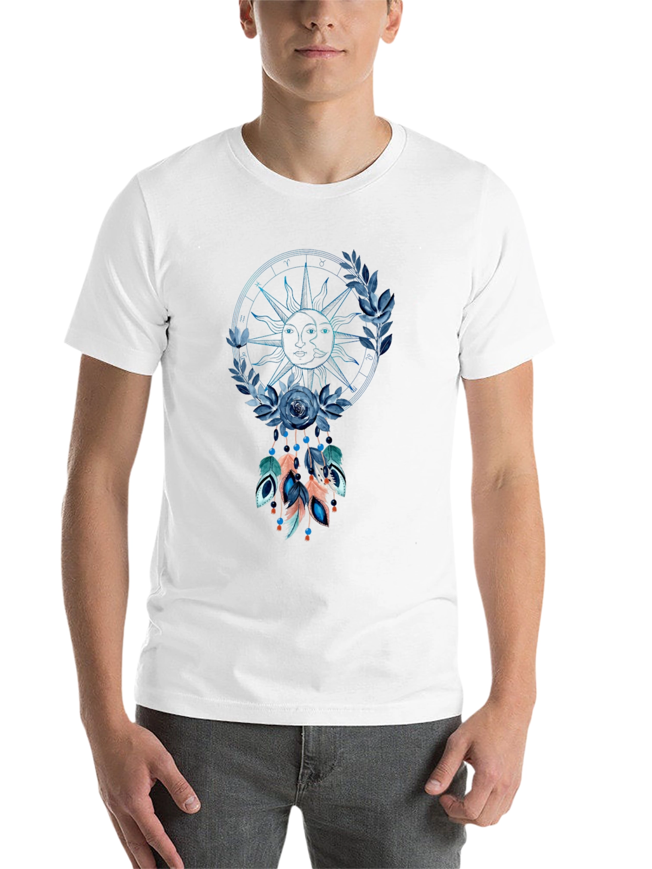 Black Celestial Dreamcatcher Graphic Tee - Unisex view 14