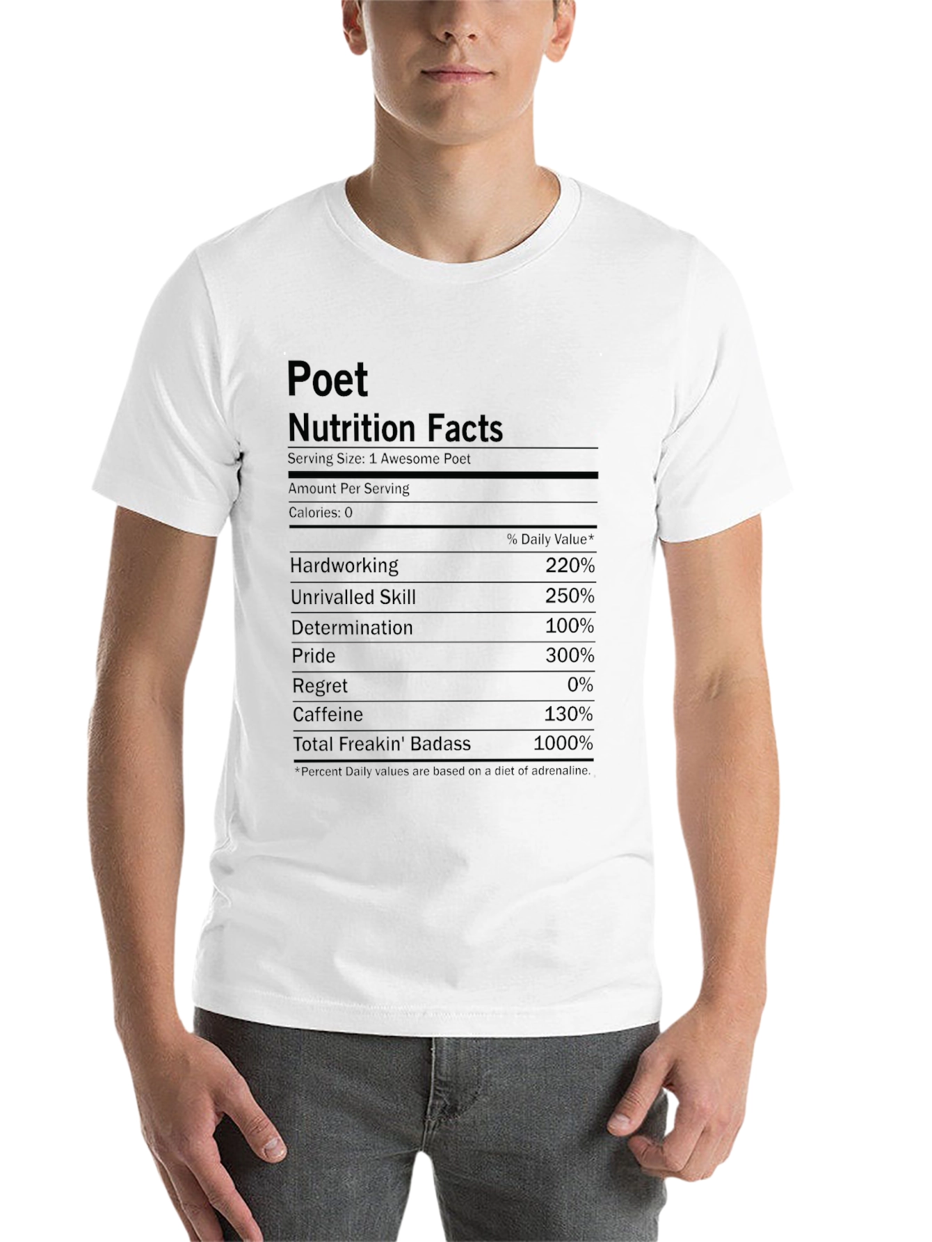 Black Poet Nutrition Facts Graphic Tee - Badass Poet Shirt view 14