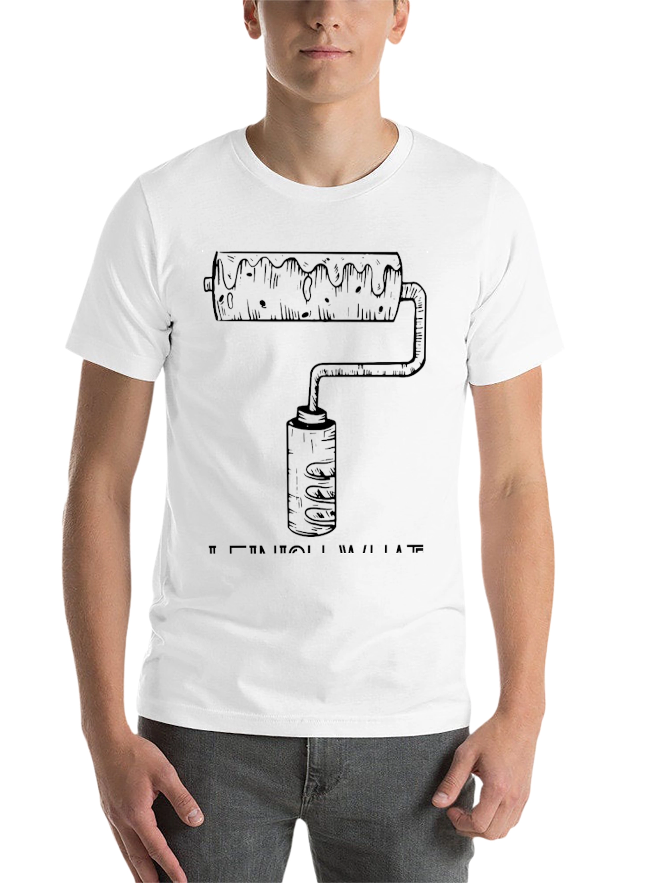 Black Paint Roller Graphic Tee - Artistic & Comfortable view 14