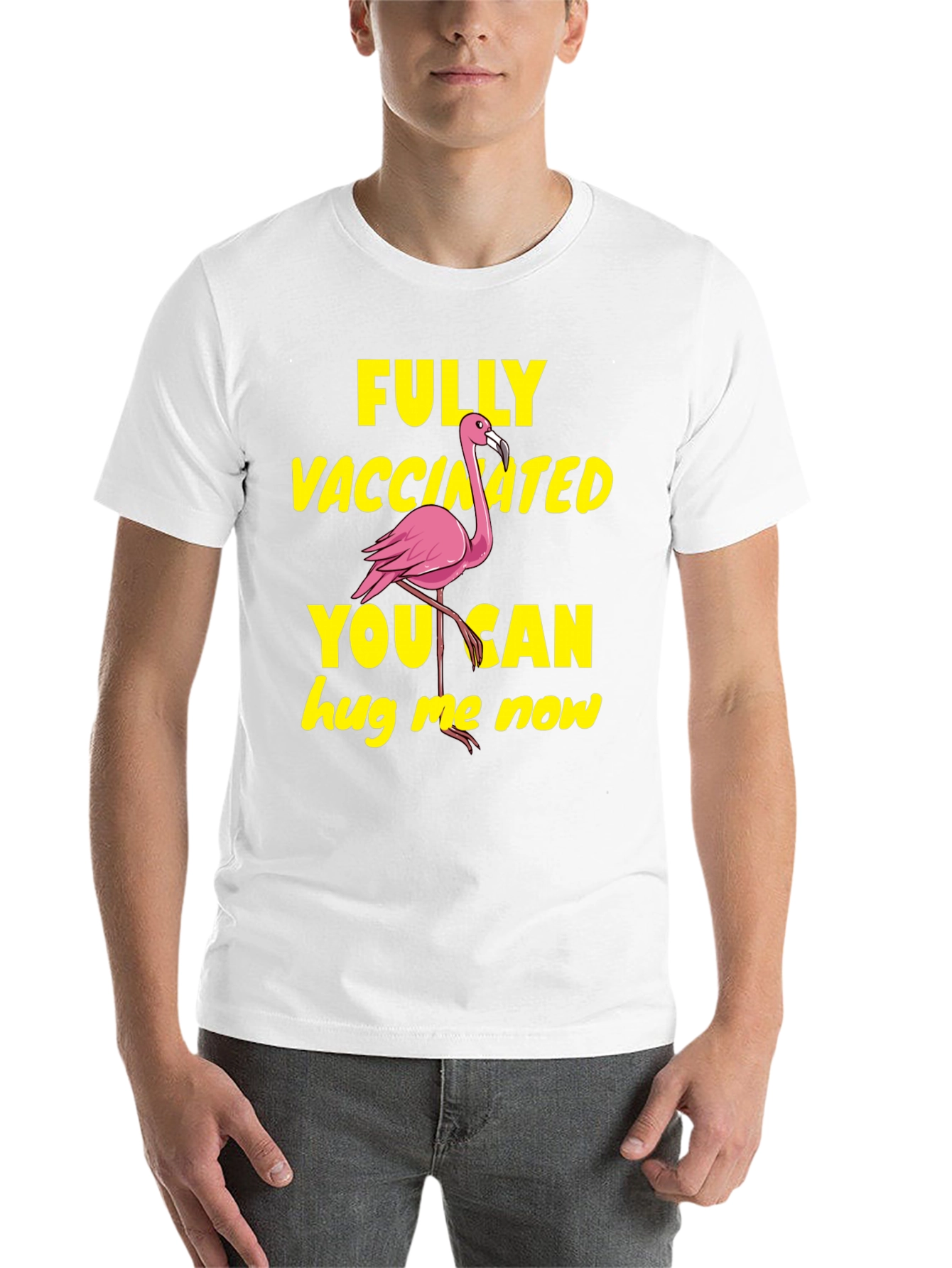 Black Vaccinated Flamingo T-Shirt - Hug Me Now! view 14
