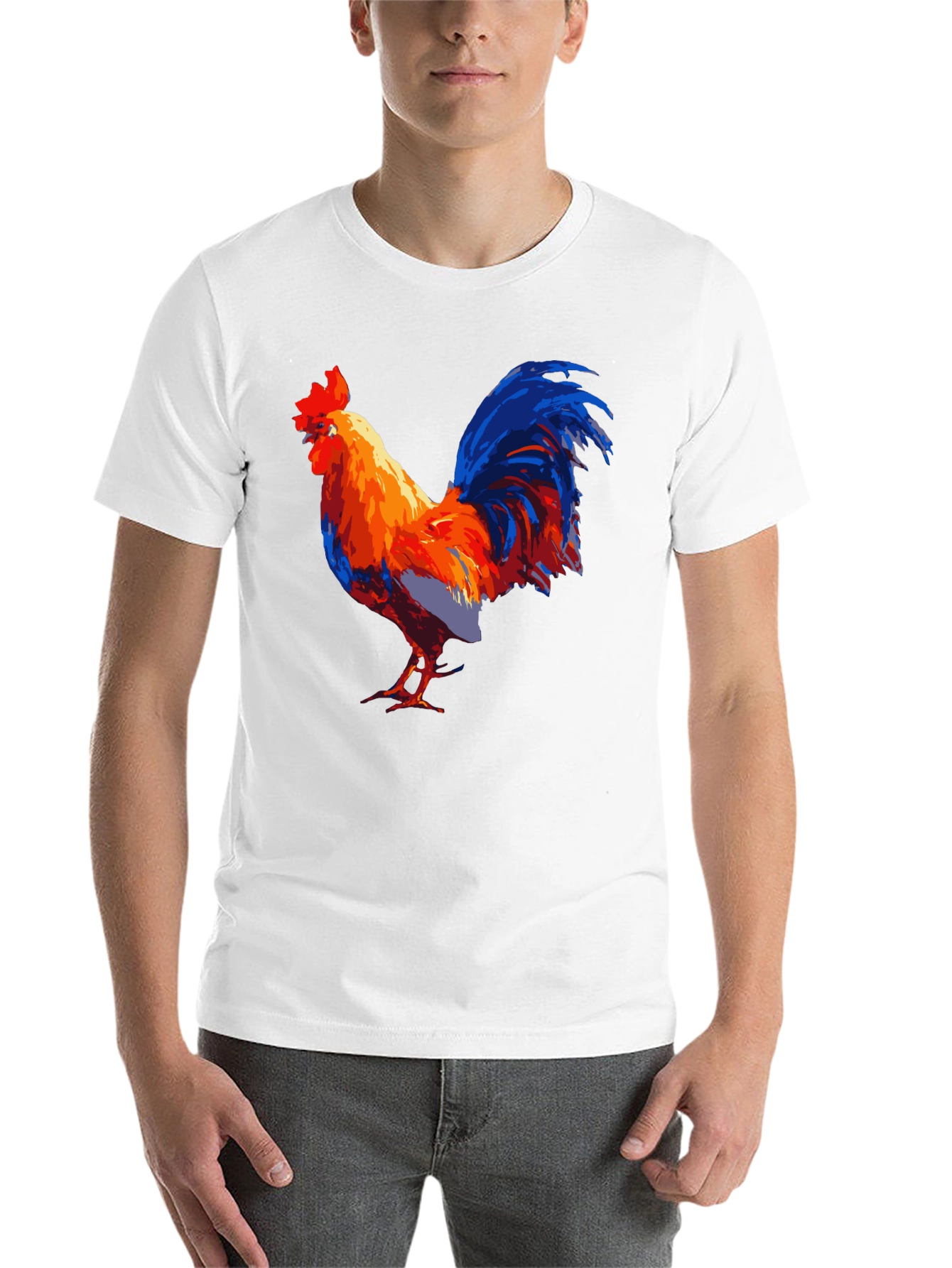 Black Bold Rooster Graphic Tee - Men's Black T-Shirt view 14