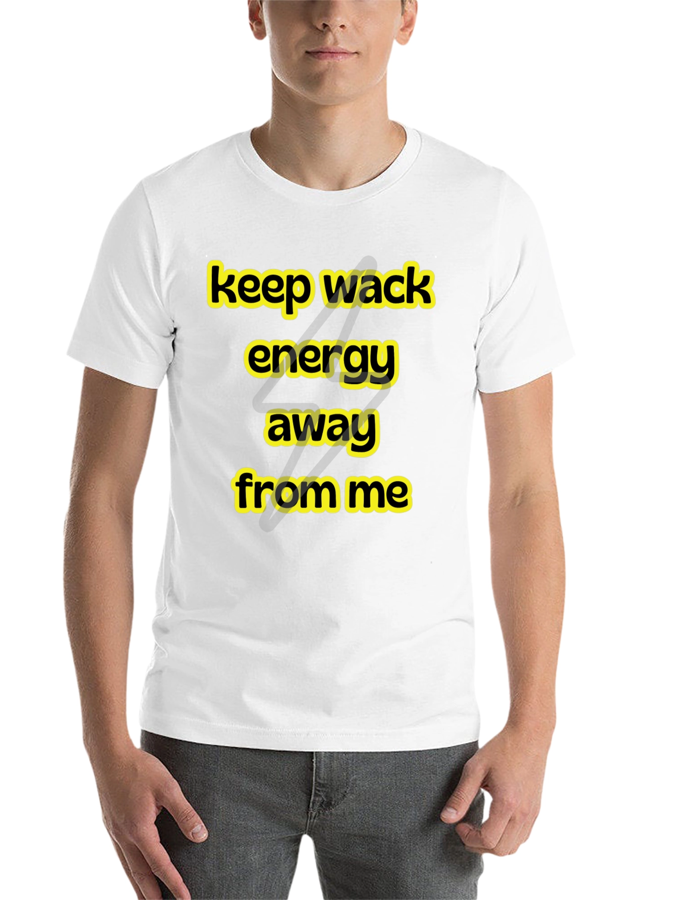 Black Keep Wack Energy Away Black Graphic Tee view 14