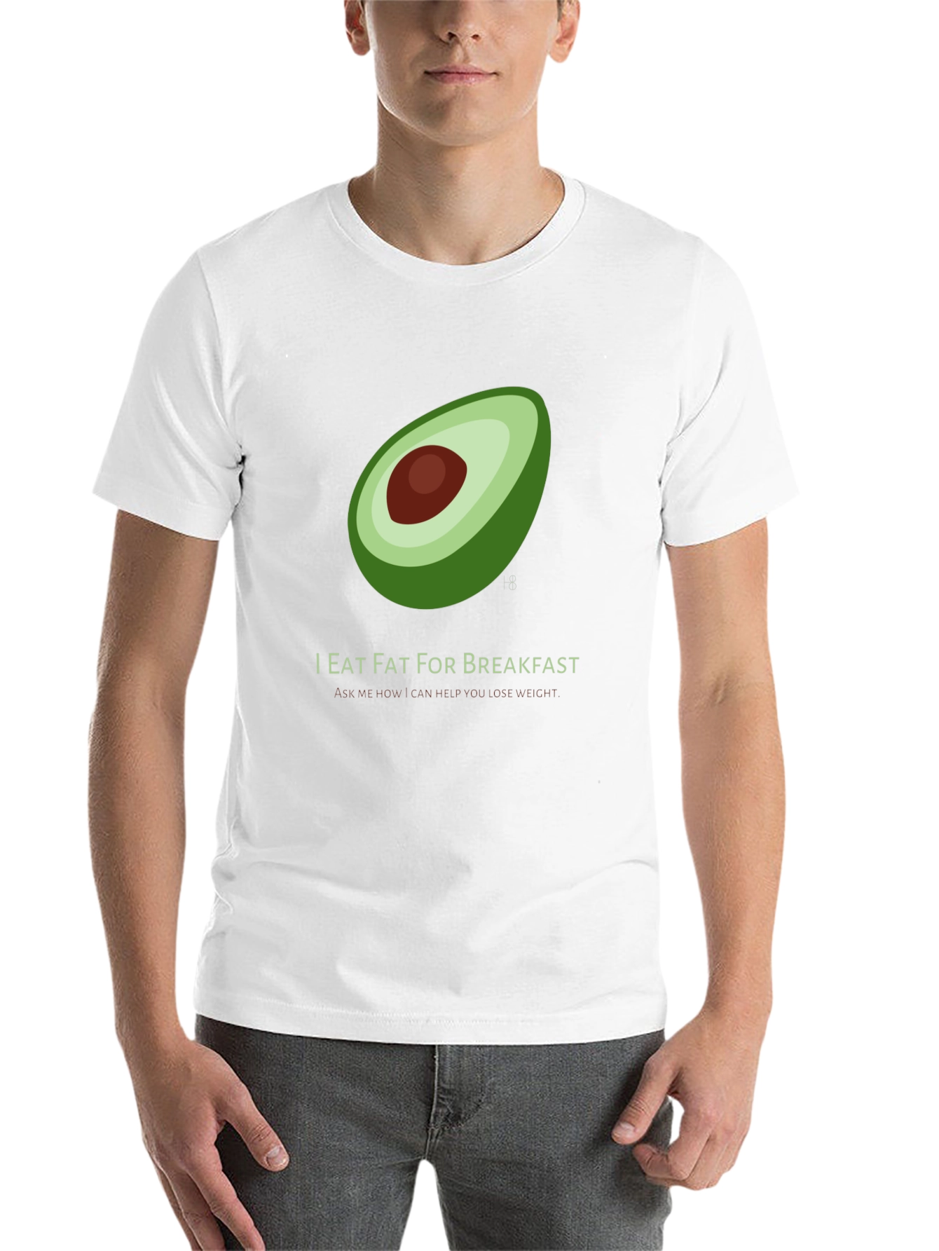 Black I Eat Fat for Breakfast T-Shirt - Avocado Graphic view 14