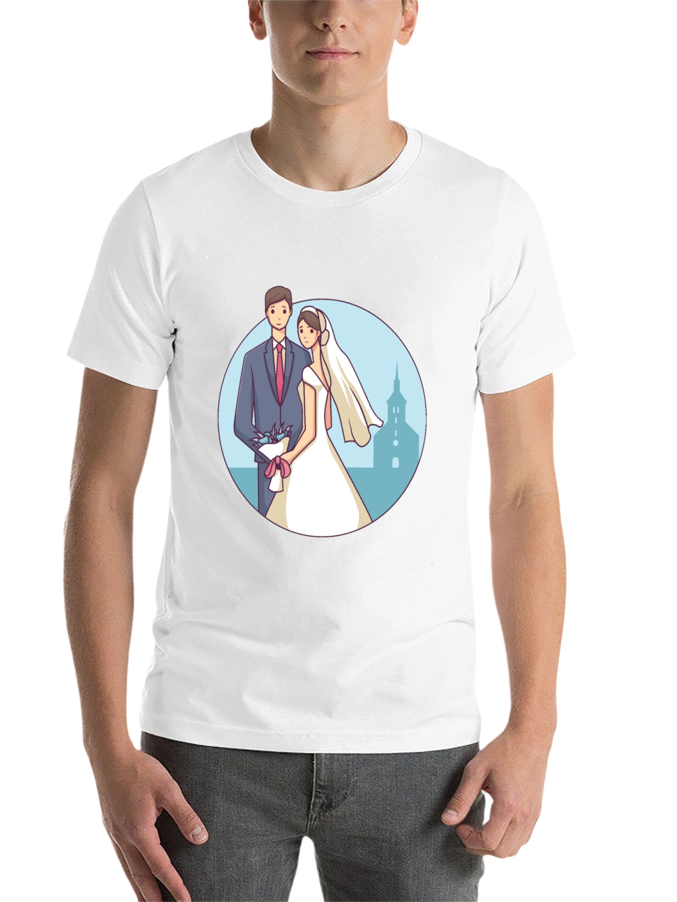 Wedding Couple Graphic Tee - Romantic Black T-Shirt - 14