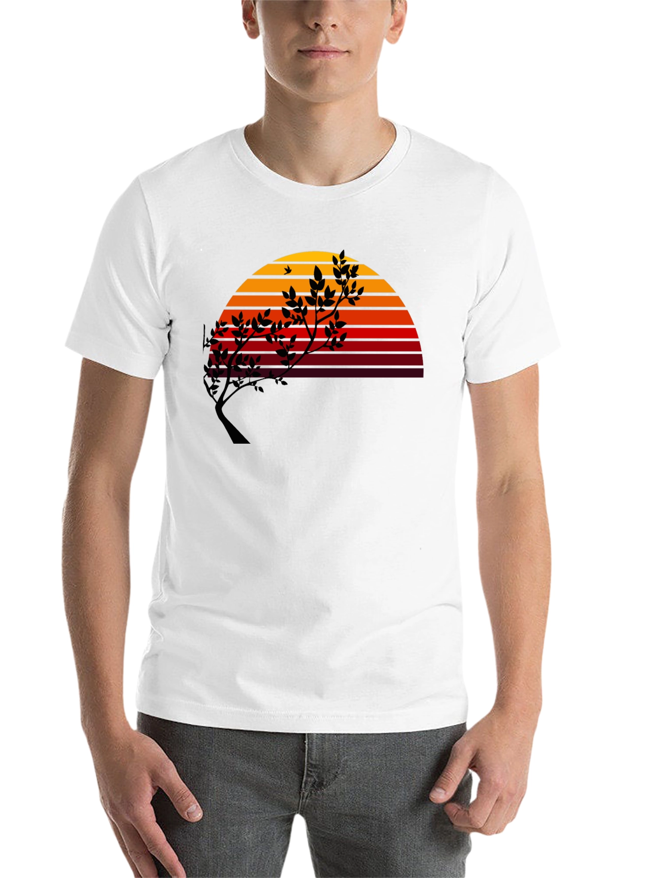 Black Sunset Tree Graphic Tee - Modern Stylish Comfort view 14