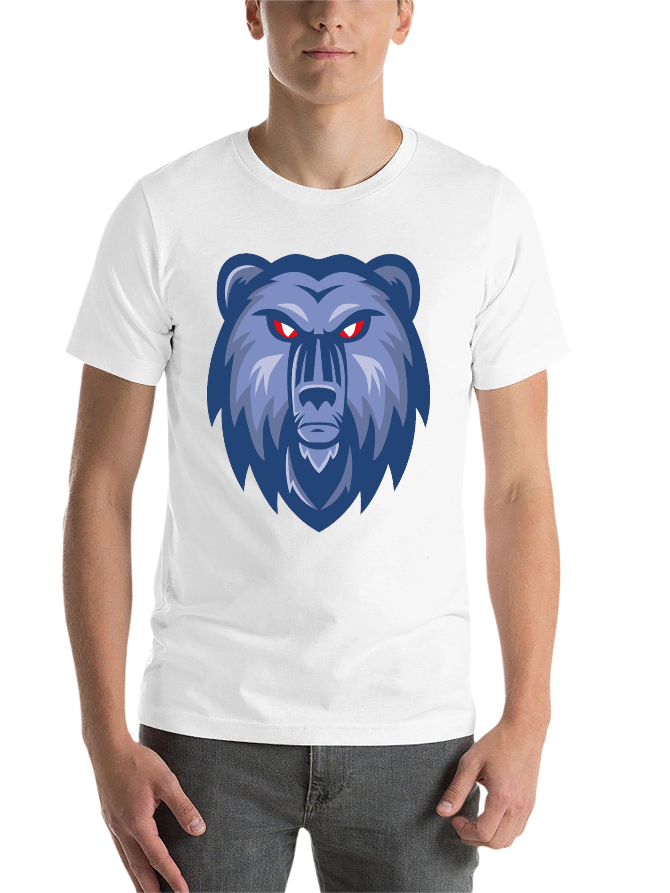 Black Men's Black T-Shirt with Bear Graphic view 14